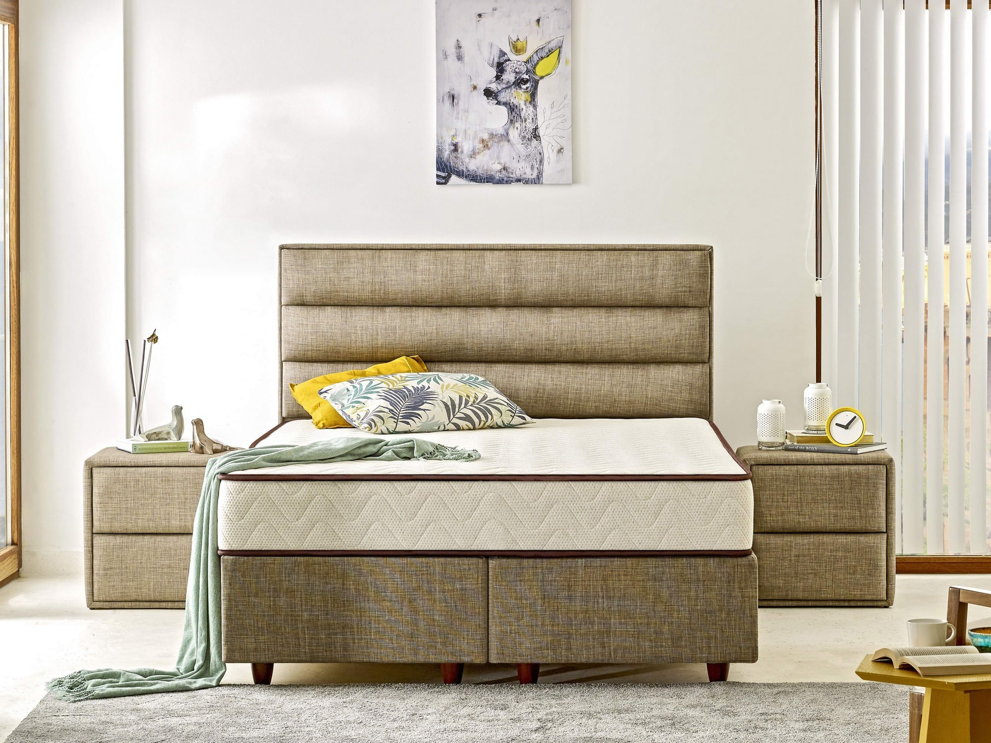 Saltea Hanah Home, in, 140 x 200 x 23 cm, alb/maro, 480NRN1176 — imaginea 2
