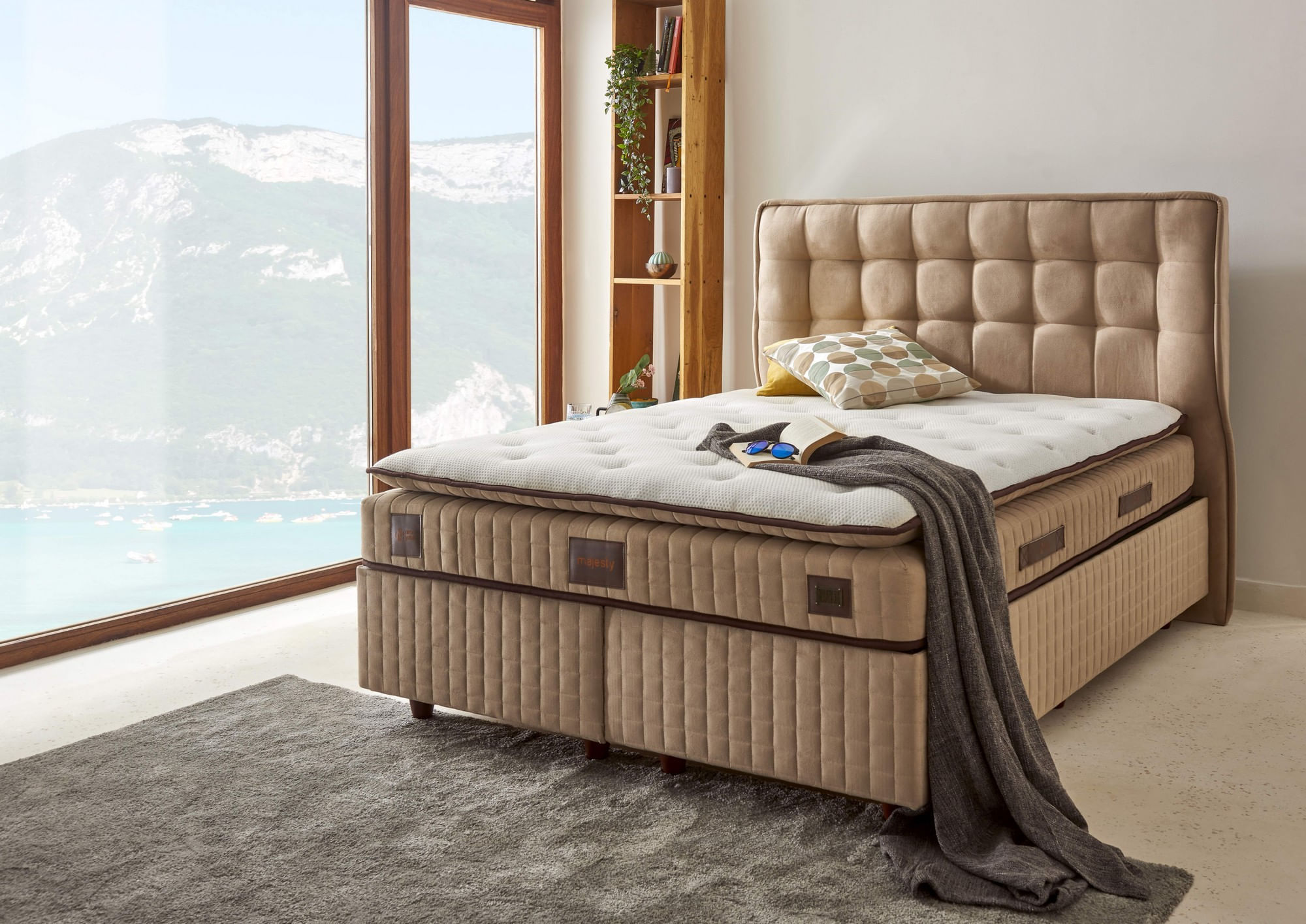 Saltea Hanah Home, 180 x 200 x 30 cm, alb/maro, 480NRN1250 — imaginea 3