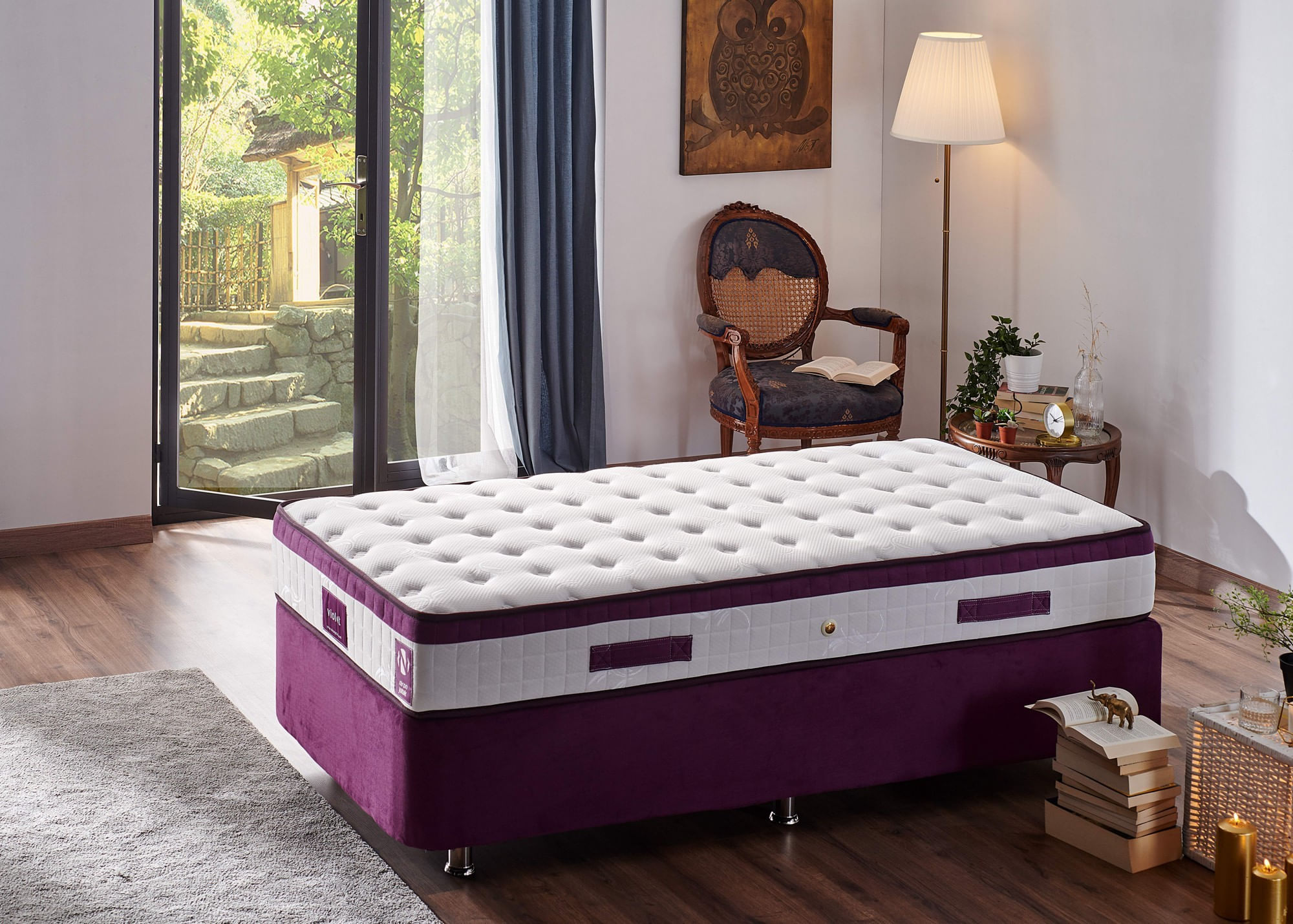Saltea Hanah Home, 90 x 190 x 23 cm, alb/mov, 480NRN1327 — imaginea 4