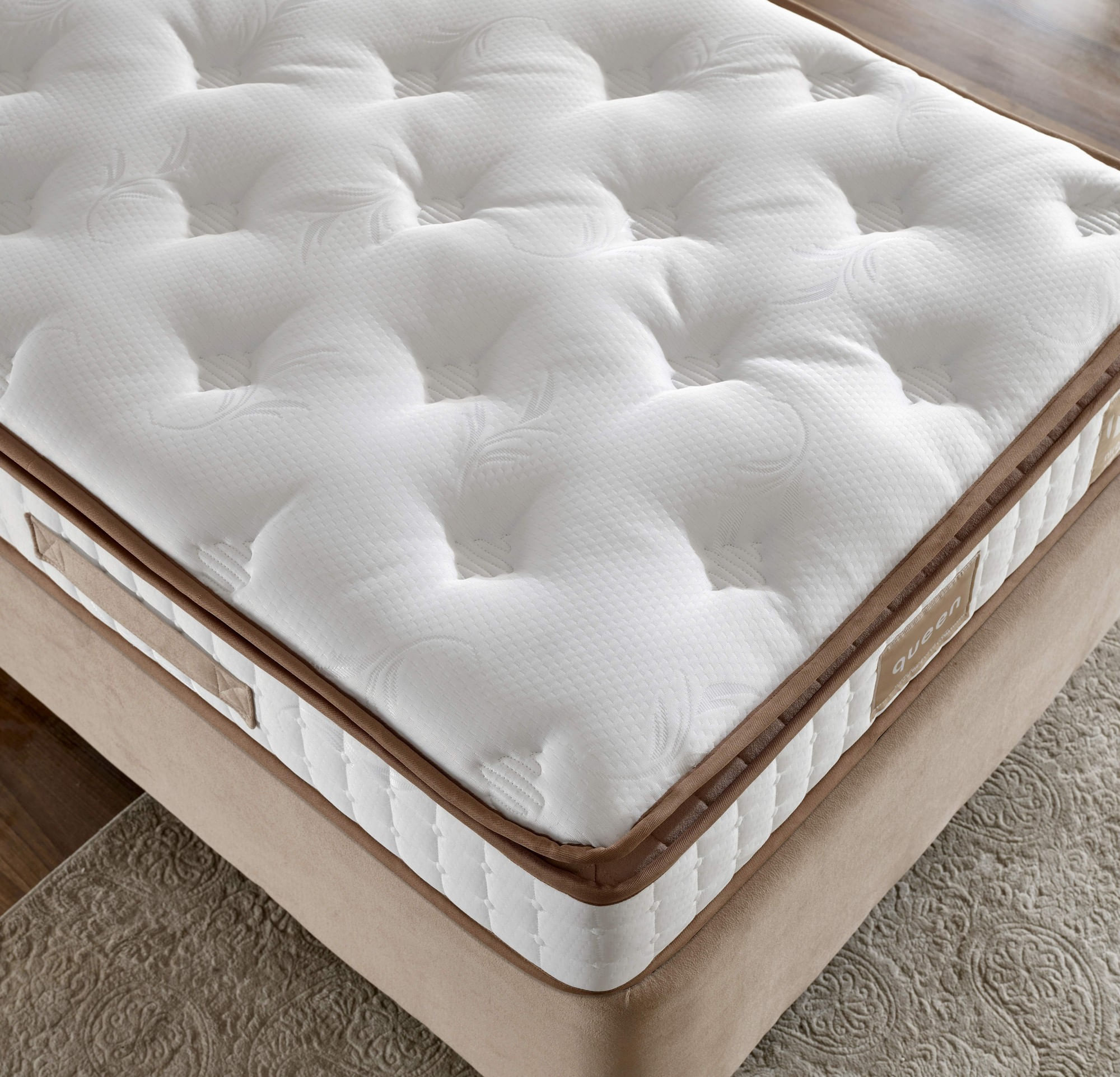 Saltea Hanah Home, in/fetru, 90 x 190 x 25 cm, alb/maro, 480NRN1262 — imaginea 4
