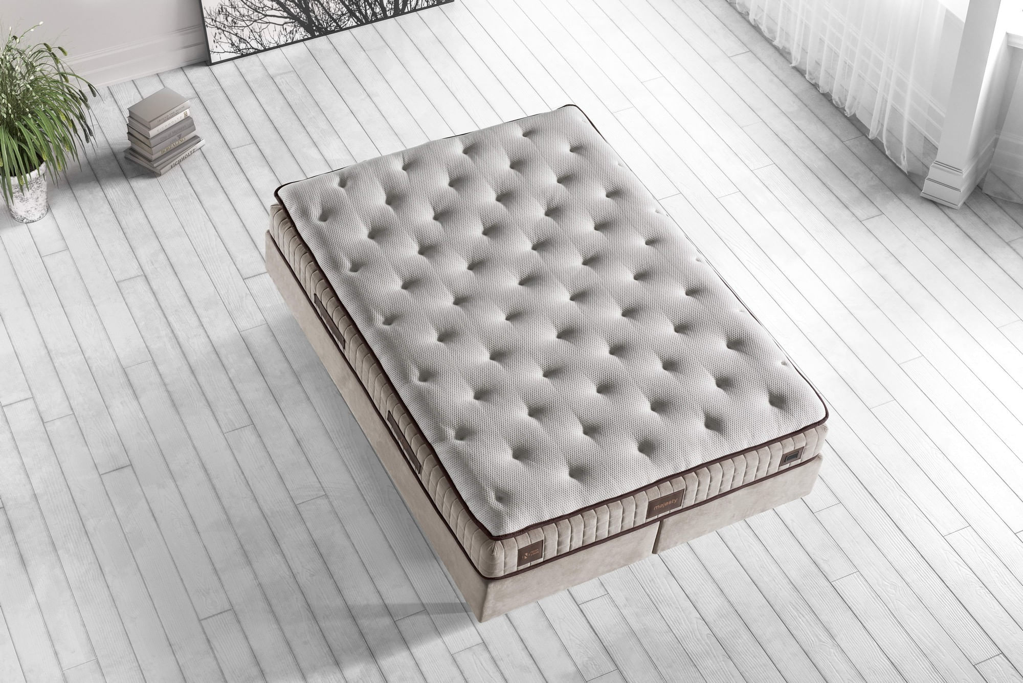 Saltea Hanah Home, 150 x 200 x 30 cm, alb/maro, 480NRN1248 — imaginea 5