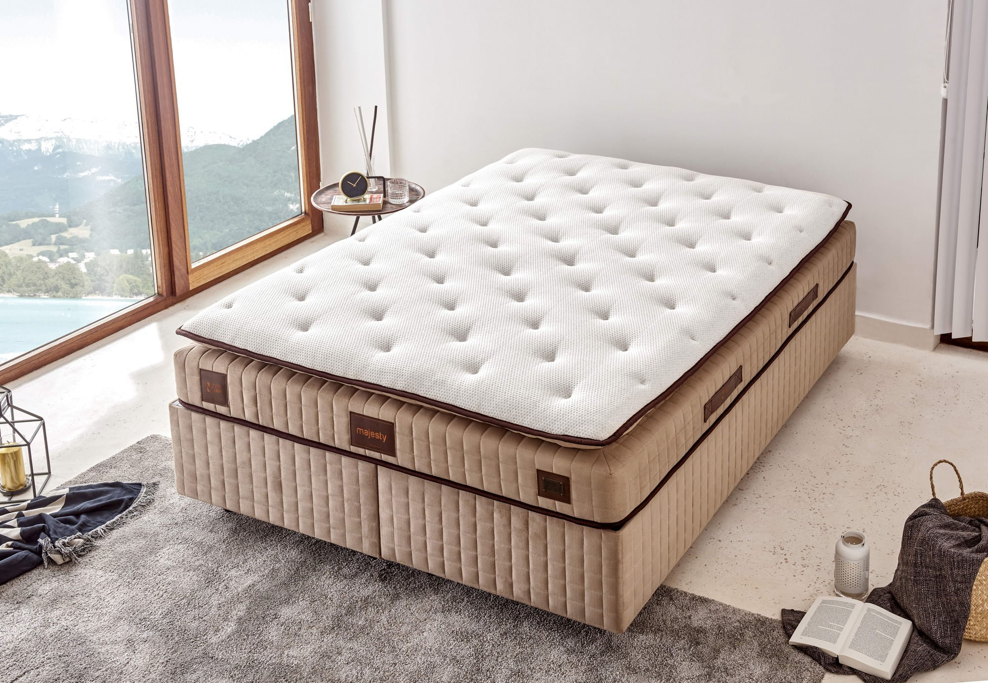 Saltea Hanah Home, 140 x 200 x 30 cm, alb/maro, 480NRN1247 — imaginea 4