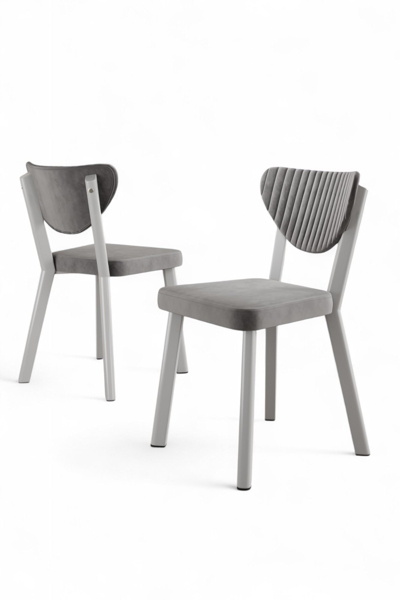 Set scaune (6 bucăți) Hanah Home, placaj, 45 x 46 x 86 cm, gri/alb, 240CHR1785 — imaginea 2