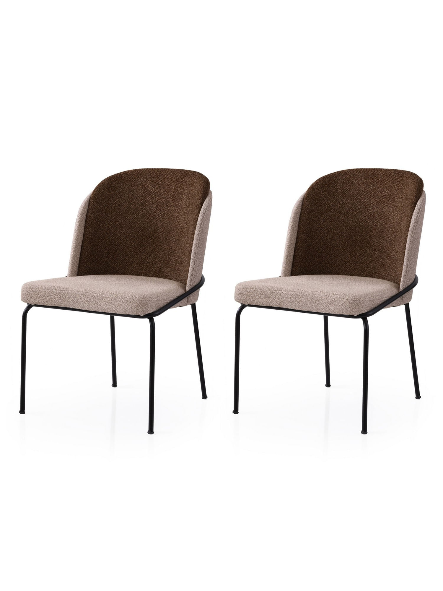 Set scaune (2 bucăți) Hanah Home, PAL melaminat, 62 x 52 x 75 cm, auriu/crem/maro, 974NMB1874 — imaginea 4
