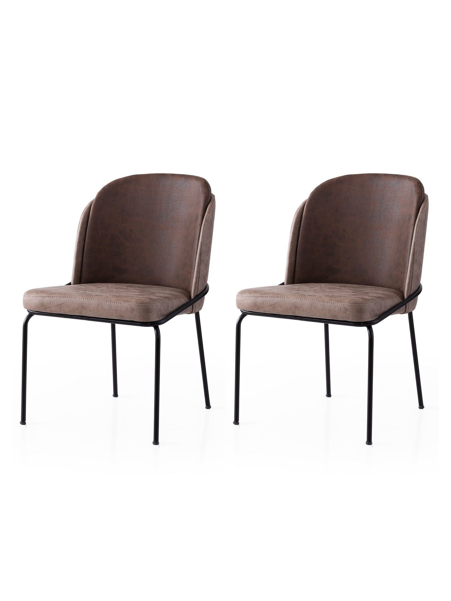 Set scaune (2 bucăți) Hanah Home, PAL melaminat, 62 x 52 x 75 cm, auriu/maro, 974NMB1876 — imaginea 2