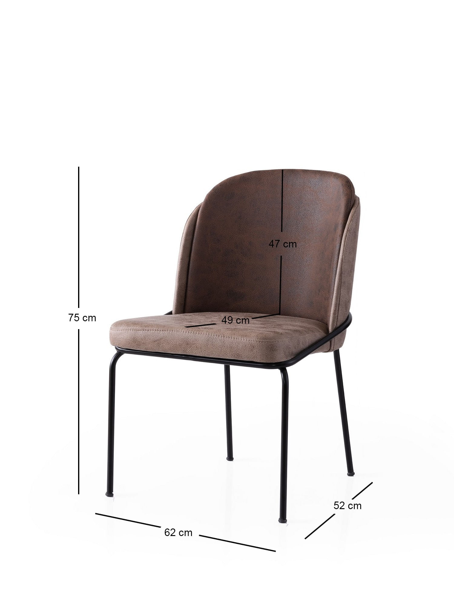 Set scaune (2 bucăți) Hanah Home, PAL melaminat, 62 x 52 x 75 cm, auriu/maro, 974NMB1876 — imaginea 3