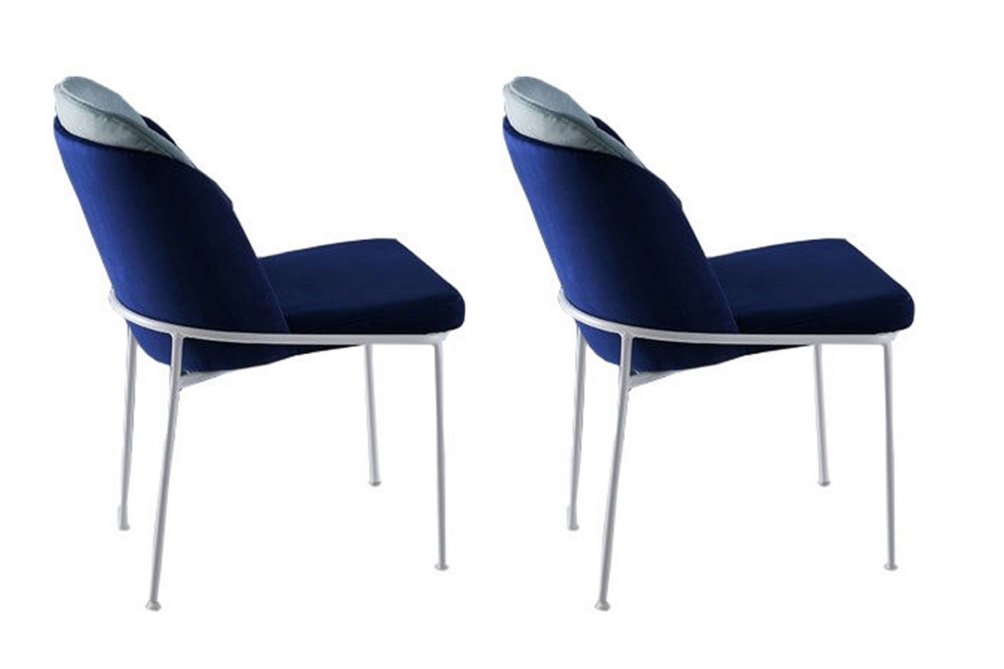 Set scaune (2 bucăți) Hanah Home, PAL melaminat, 54 x 55 x 86 cm, albastru închis/alb, 974NMB1196 — imaginea 2