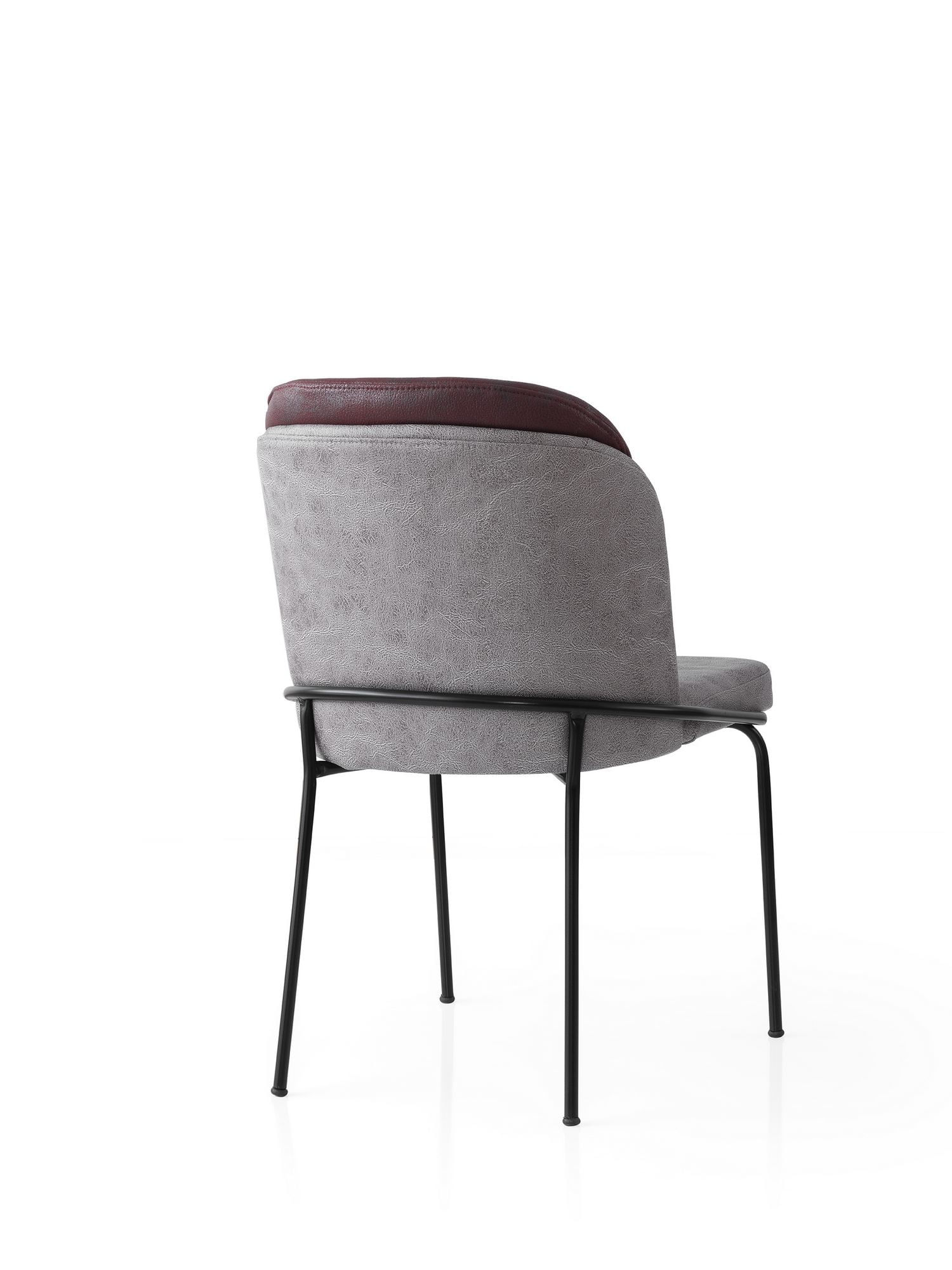 Set scaune (2 bucăți) Hanah Home, PAL melaminat, 62 x 52 x 75 cm, gri/bordo, 974NMB1931 — imaginea 2