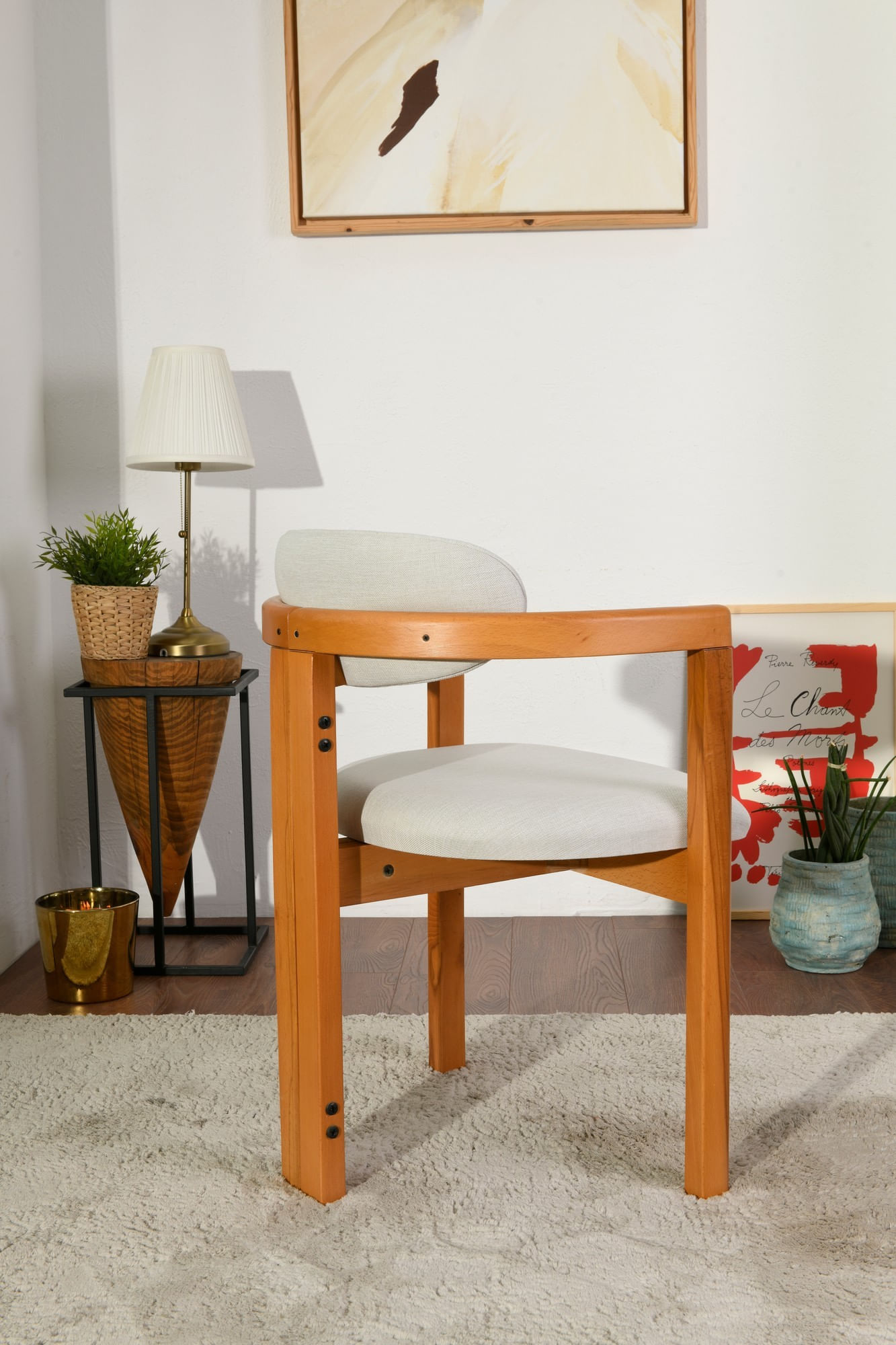 Set scaune (2 bucăți) Hanah Home, 58 x 44 x 78 cm, crem/stejar, 998VOW1202 — imaginea 3
