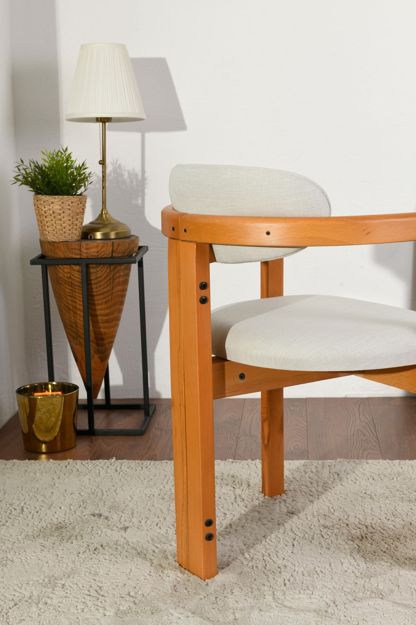 Set scaune (2 bucăți) Hanah Home, 58 x 44 x 78 cm, crem/stejar, 998VOW1202 — imaginea 4