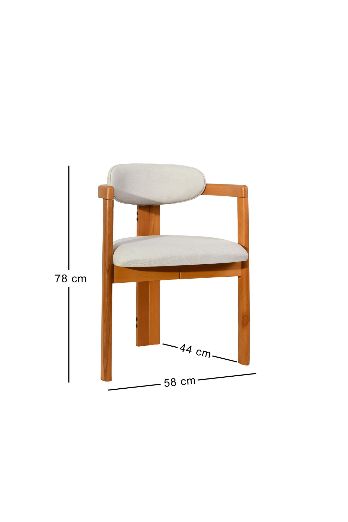 Set scaune (2 bucăți) Hanah Home, 58 x 44 x 78 cm, crem/stejar, 998VOW1202 — imaginea 5