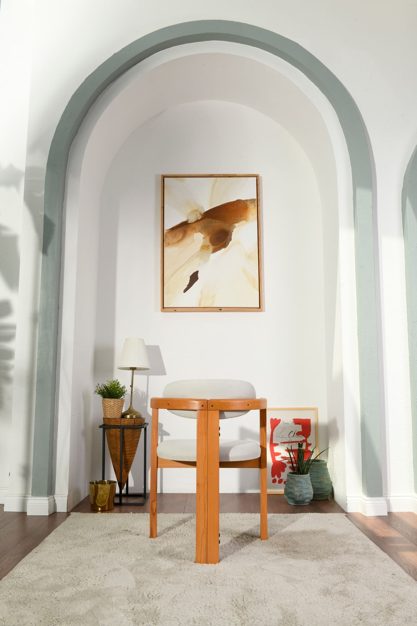 Set scaune (2 bucăți) Hanah Home, 58 x 44 x 78 cm, crem/stejar, 998VOW1202 — imaginea 6