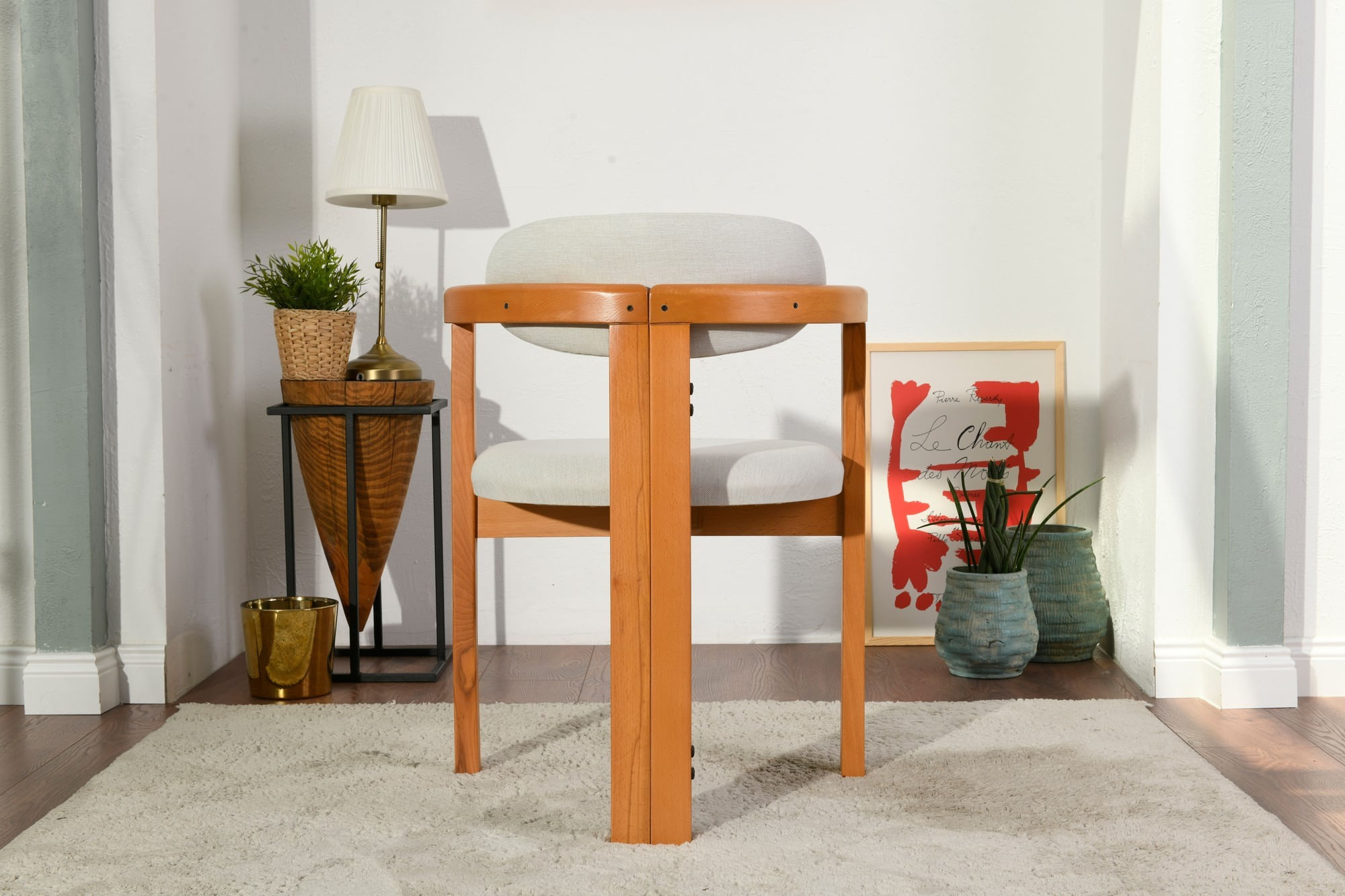 Set scaune (2 bucăți) Hanah Home, 58 x 44 x 78 cm, crem/stejar, 998VOW1202 — imaginea 7