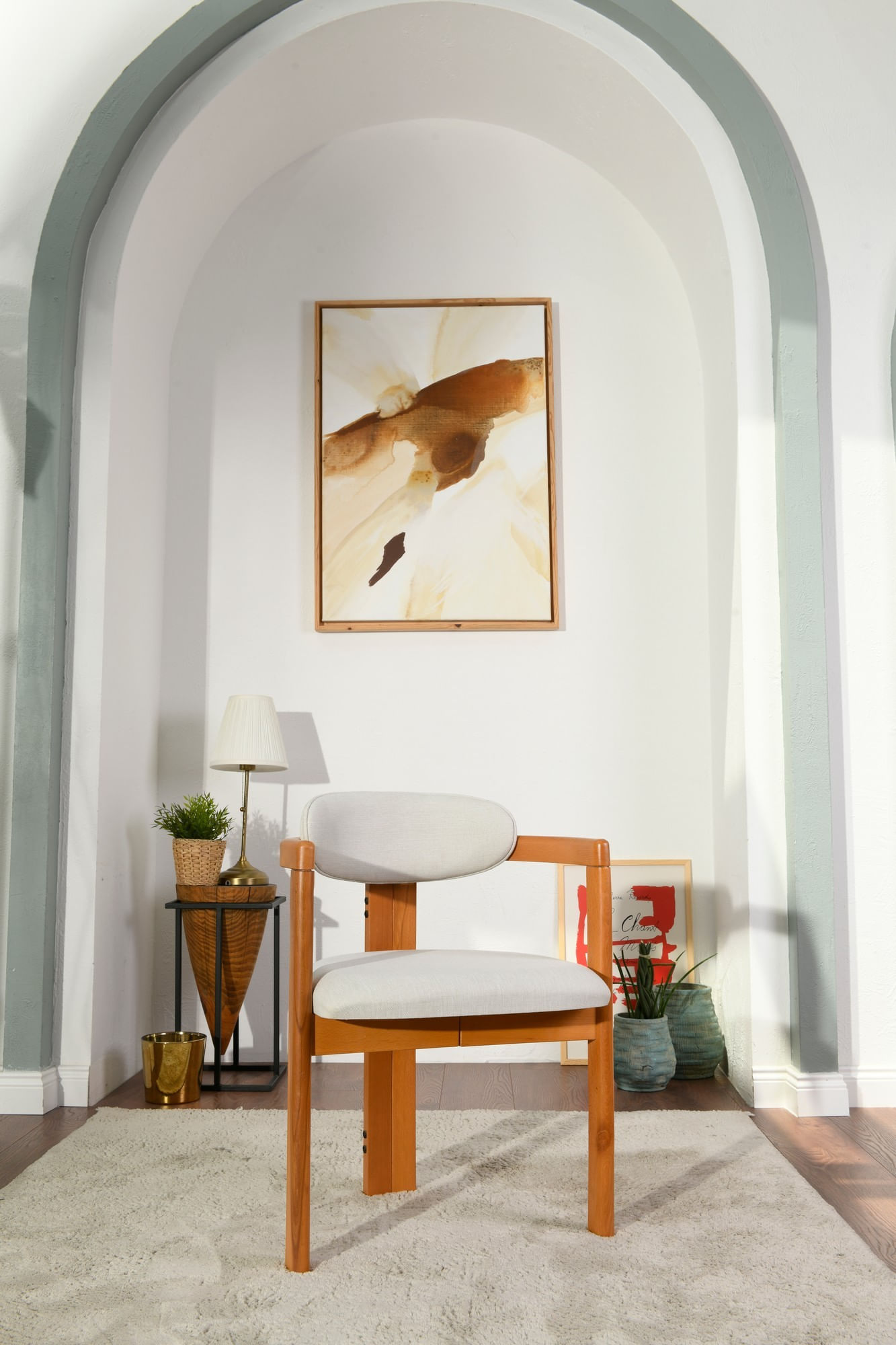 Set scaune (2 bucăți) Hanah Home, 58 x 44 x 78 cm, crem/stejar, 998VOW1202 — imaginea 8