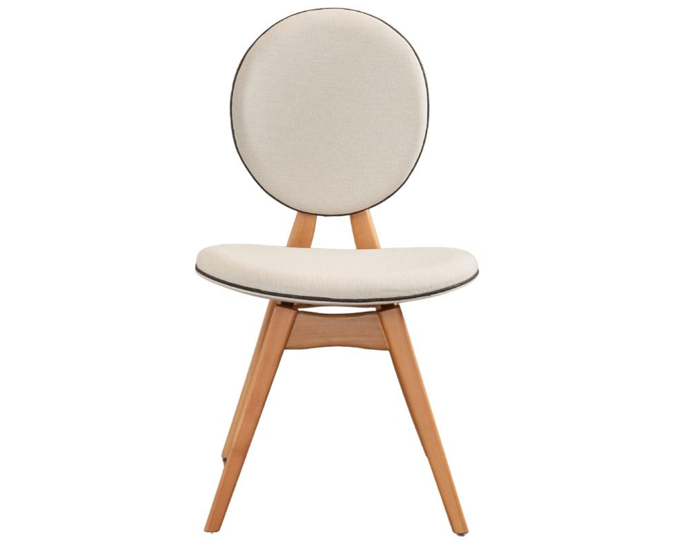 Set scaune (2 bucăți) Hanah Home, 100% poliester și in, 52 x 44 x 91 cm, stejar/bej, 998VOW1206 — imaginea 2
