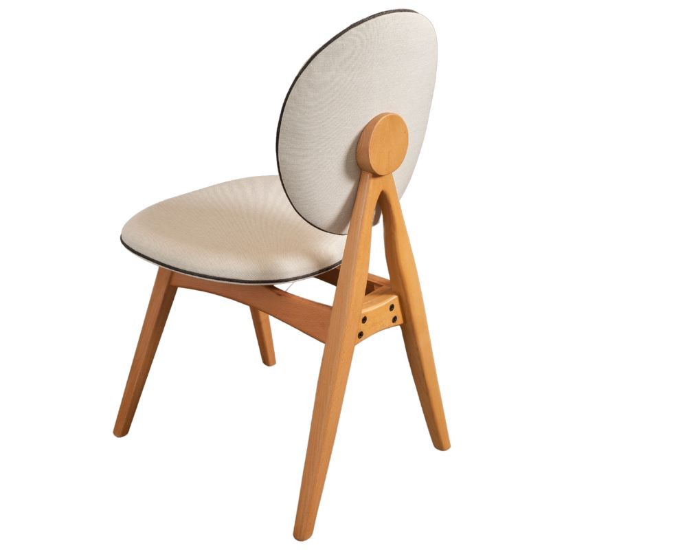 Set scaune (2 bucăți) Hanah Home, 100% poliester și in, 52 x 44 x 91 cm, stejar/bej, 998VOW1206 — imaginea 4