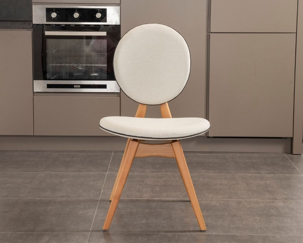 Set scaune (2 bucăți) Hanah Home, 100% poliester și in, 52 x 44 x 91 cm, stejar/bej, 998VOW1206 — imaginea 6