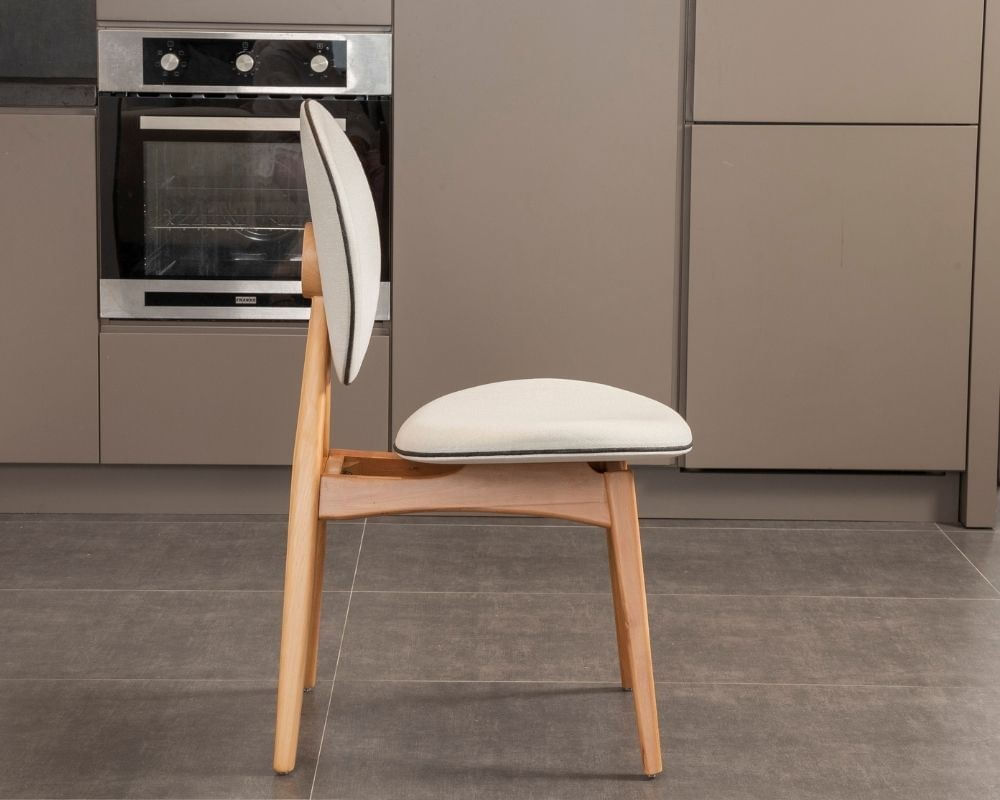 Set scaune (2 bucăți) Hanah Home, 100% poliester și in, 52 x 44 x 91 cm, stejar/bej, 998VOW1206 — imaginea 7