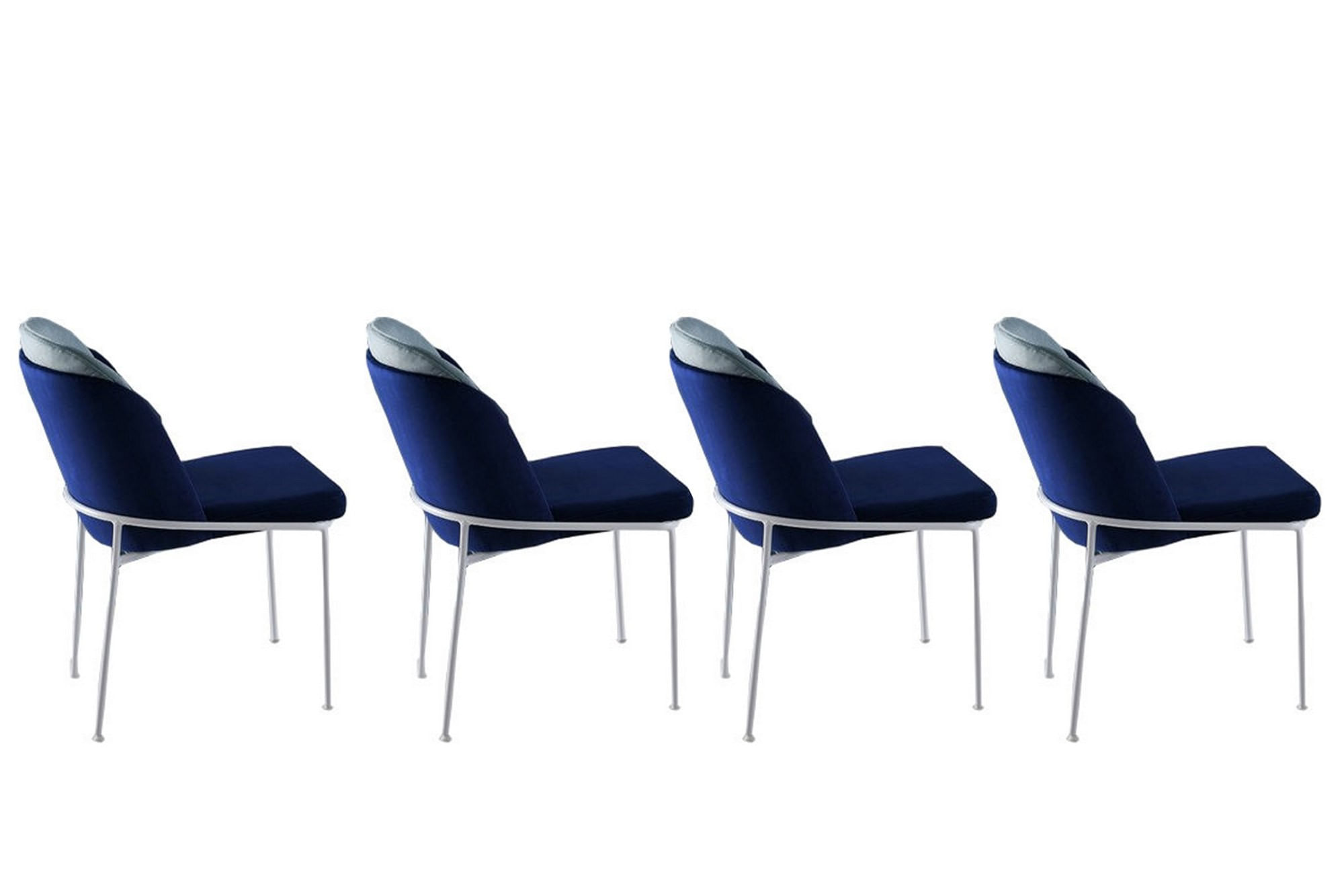 Set scaune (4 bucăți) Hanah Home, PAL melaminat, 54 x 55 x 86 cm, albastru închis/alb, 974NMB1214 — imaginea 3
