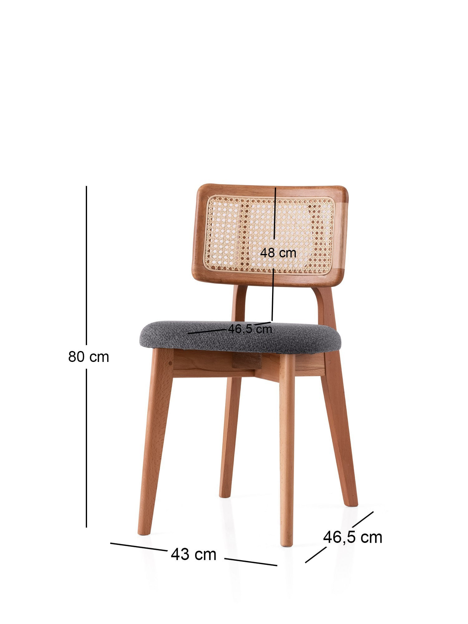 Scaun Hanah Home, placaj, 43 x 46.5 x 80 cm, stejar/închis gri, 974NMB1845 — imaginea 3