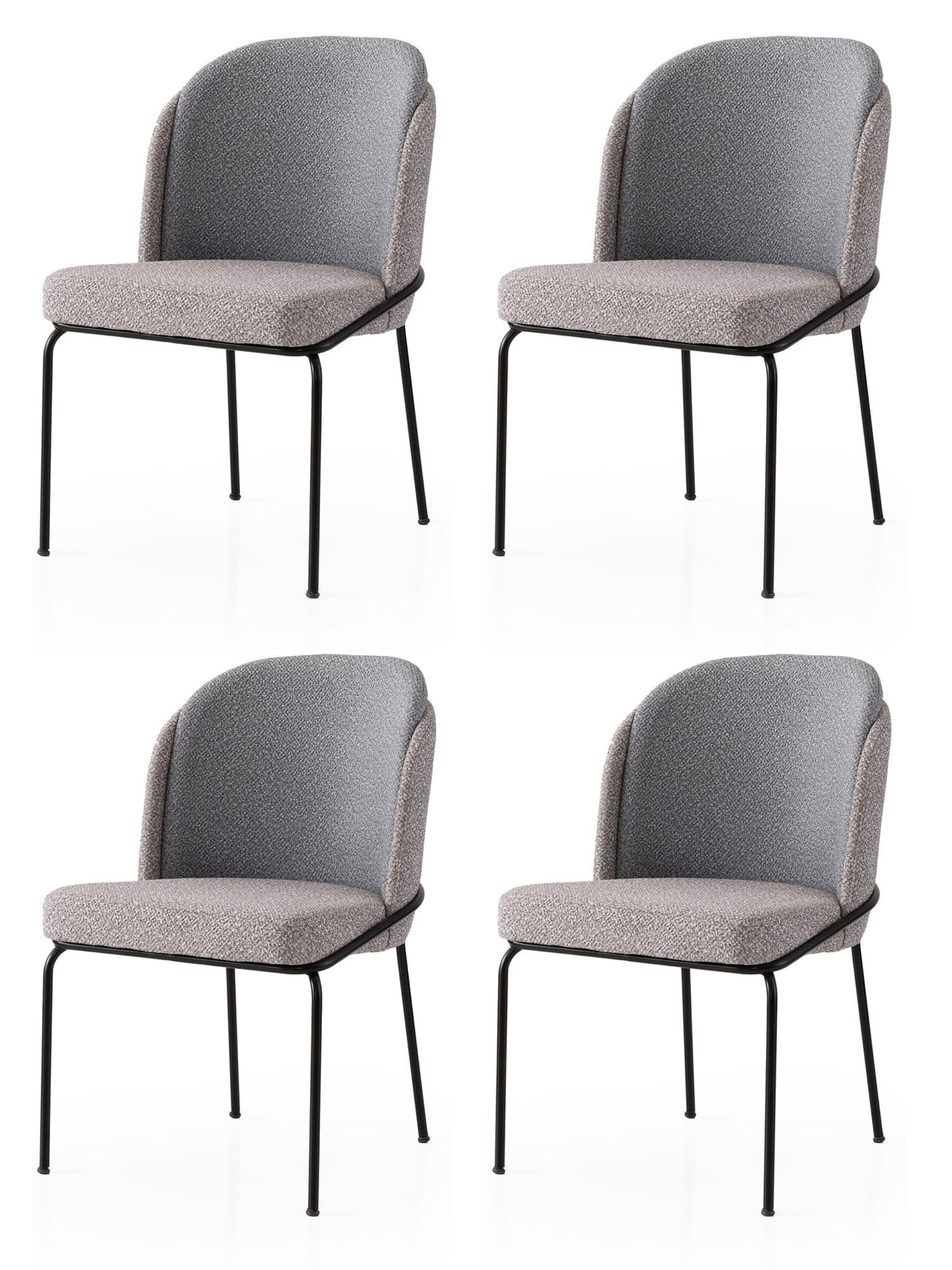 Set scaune (4 bucăți) Hanah Home, PAL melaminat, 62 x 52 x 75 cm, auriu/gri, 974NMB1871 — imaginea 3