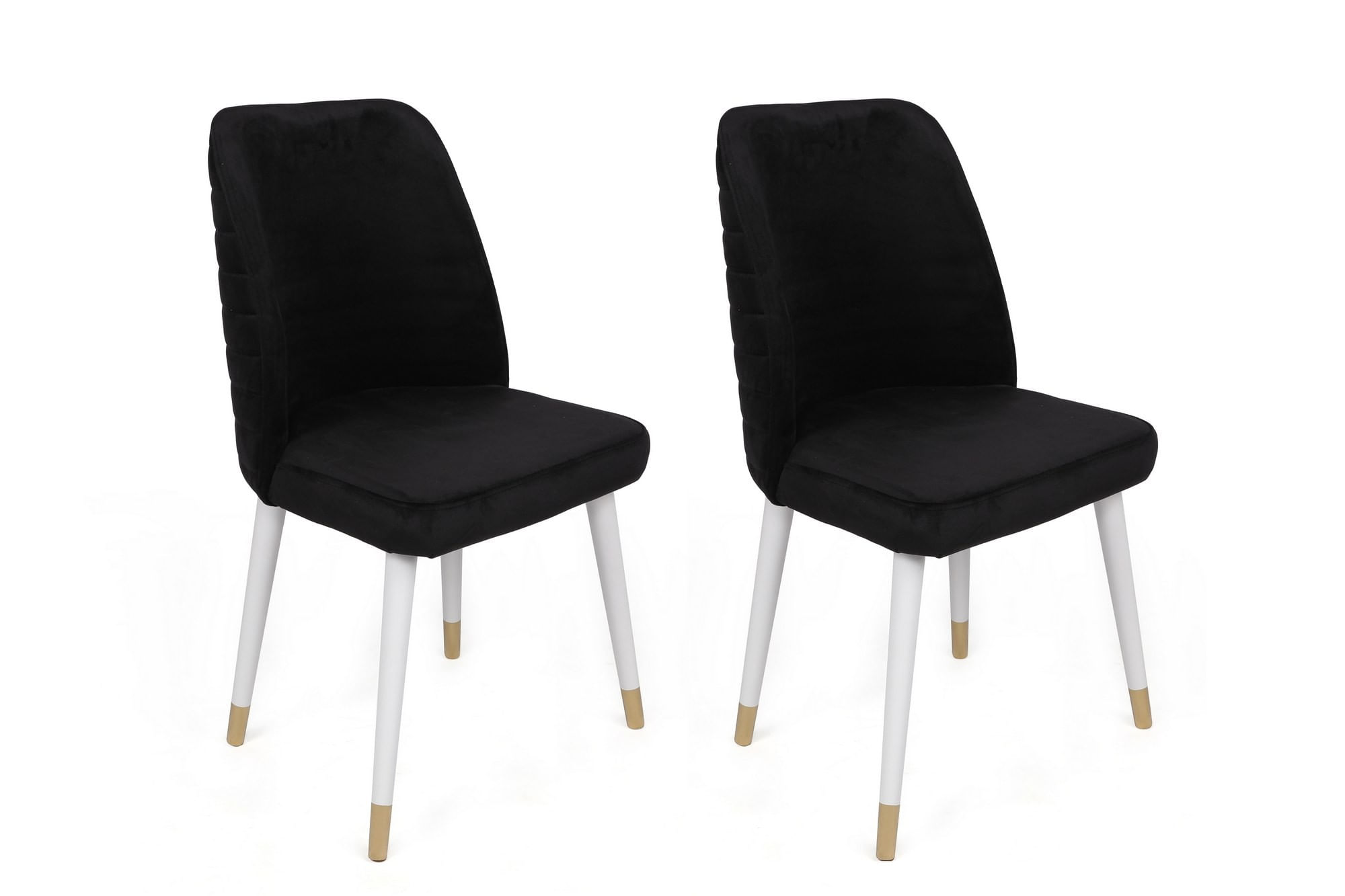Set scaune (2 bucăți) Hanah Home, lemn, 50 x 49 x 90 cm, negru/alb/auriu, 974NMB1677 — imaginea 3