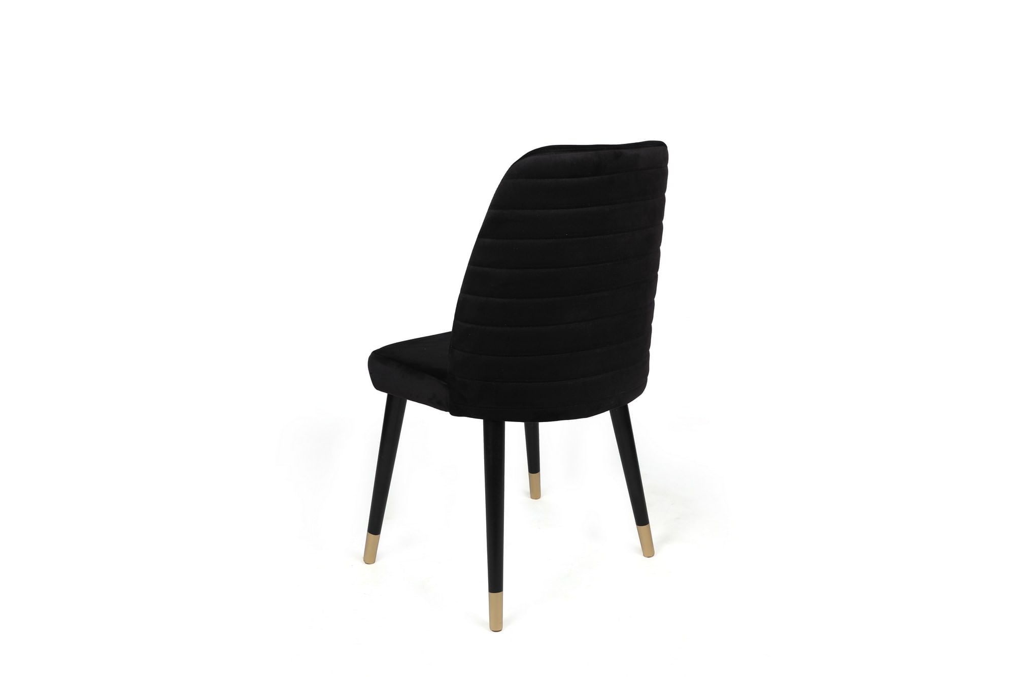 Set scaune (4 bucăți) Hanah Home, catifea, 50 x 49 x 90 cm, negru/auriu, 974NMB1593 — imaginea 5