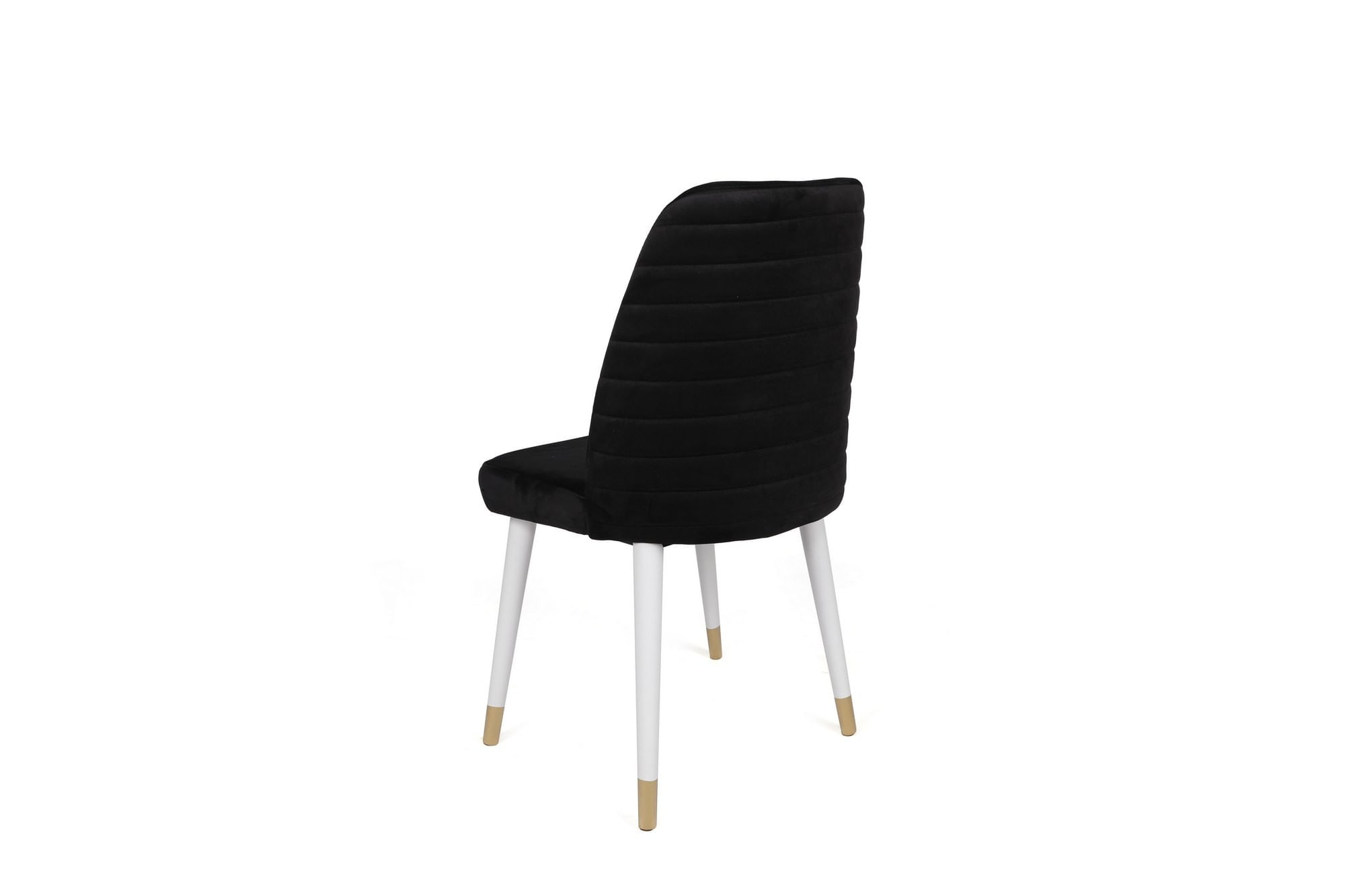 Set scaune (4 bucăți) Hanah Home, catifea, 50 x 49 x 90 cm, negru/alb/auriu, 974NMB1602 — imaginea 3