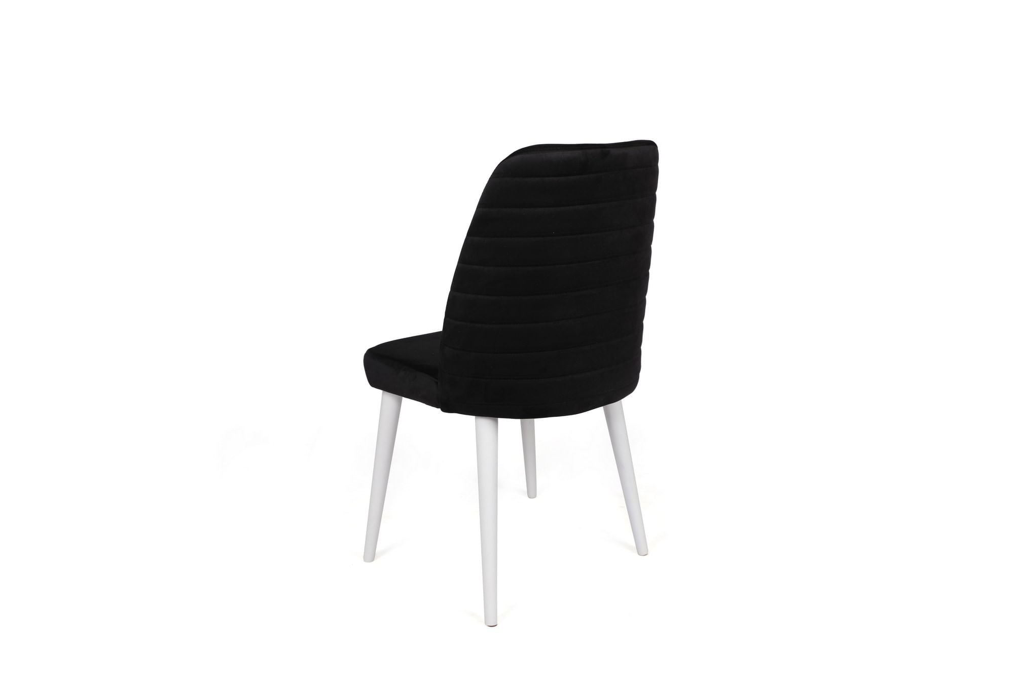 Set scaune (4 bucăți) Hanah Home, catifea, 50 x 49 x 90 cm, negru/alb, 974NMB1615 — imaginea 2