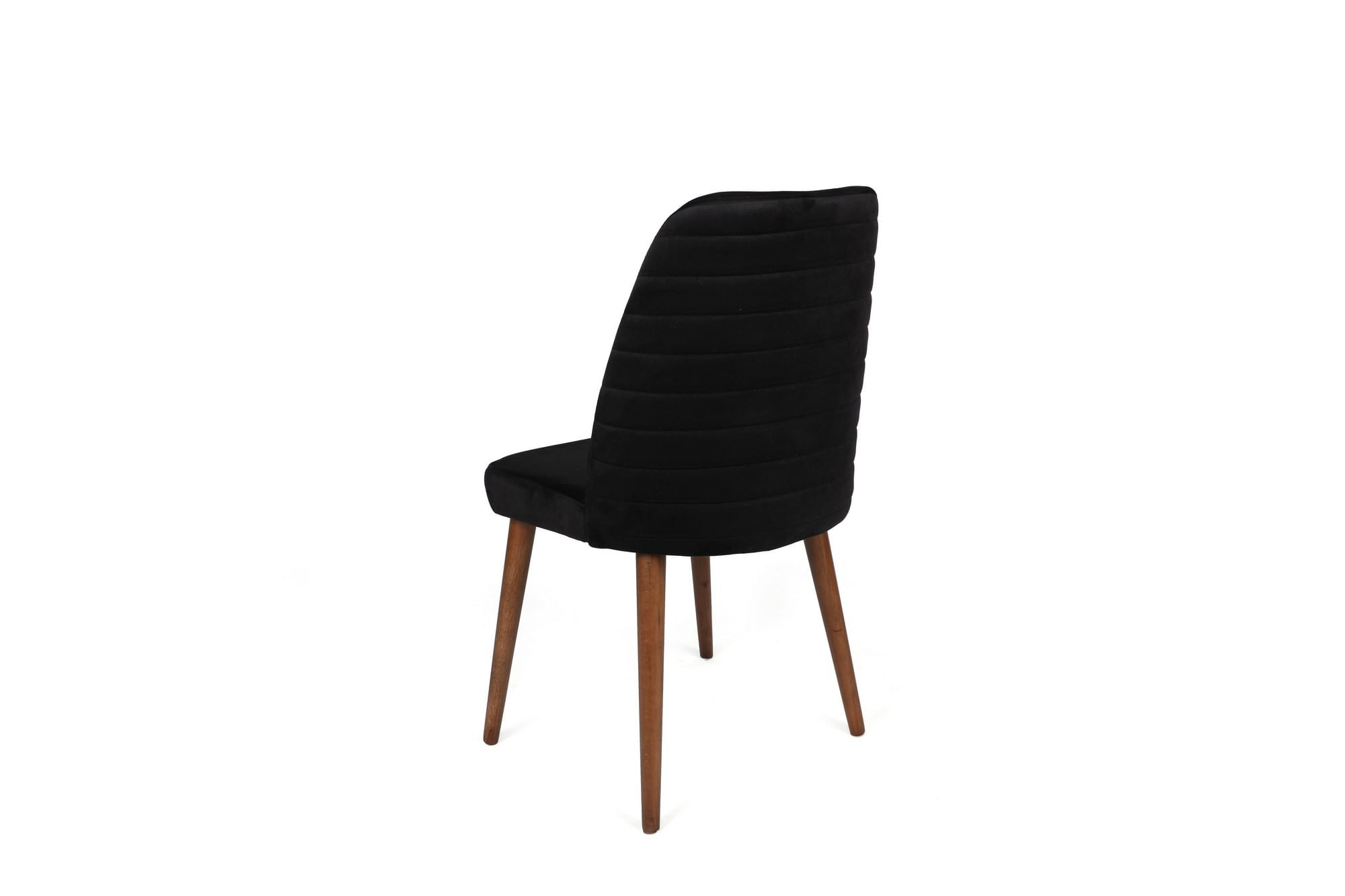 Set scaune (4 bucăți) Hanah Home, catifea, 50 x 49 x 90 cm, negru/nuc, 974NMB1619 — imaginea 6