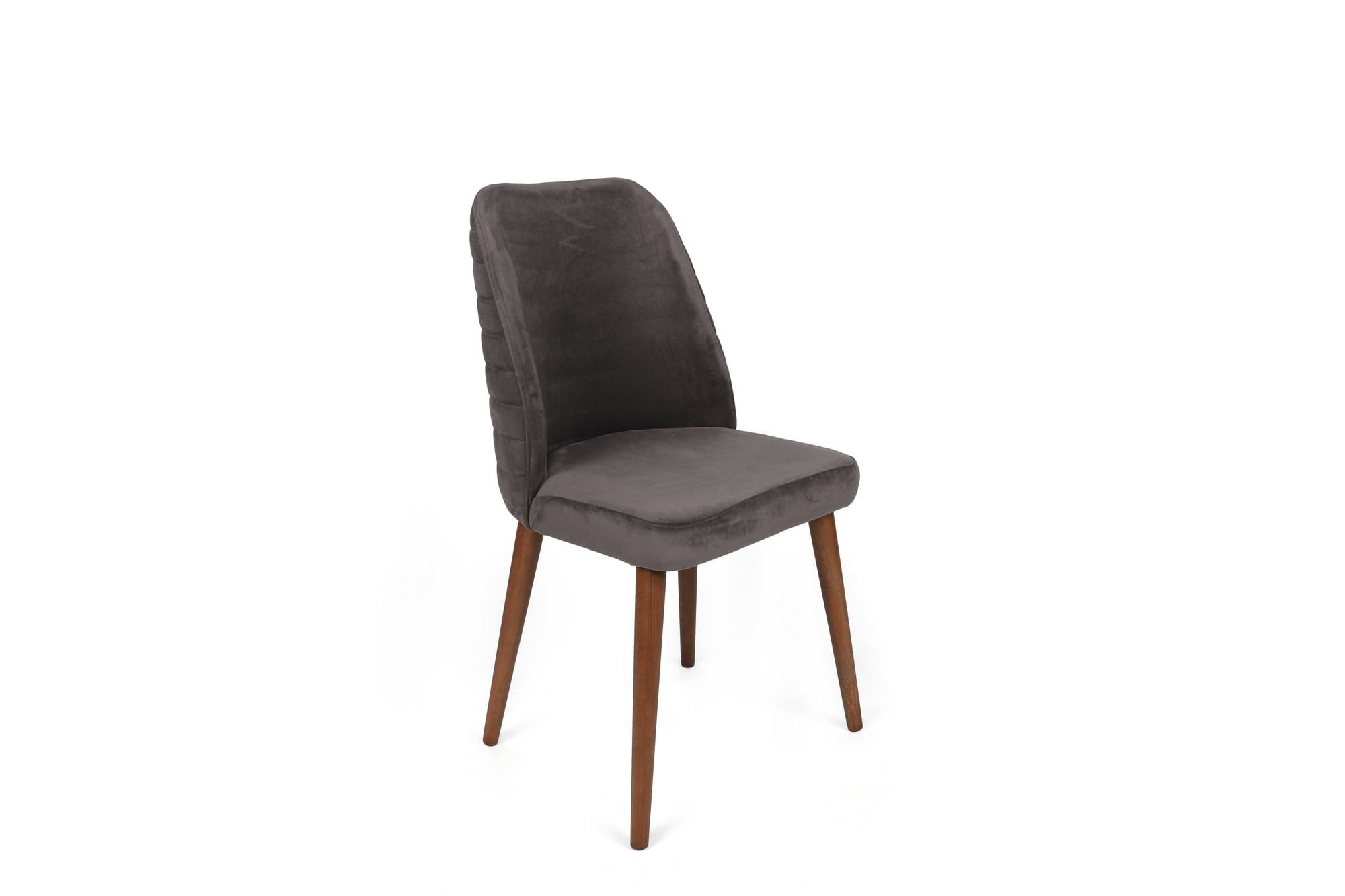 Set scaune (4 bucăți) Hanah Home, catifea, 50 x 49 x 90 cm, antracit/nuc, 974NMB1616 — imaginea 3