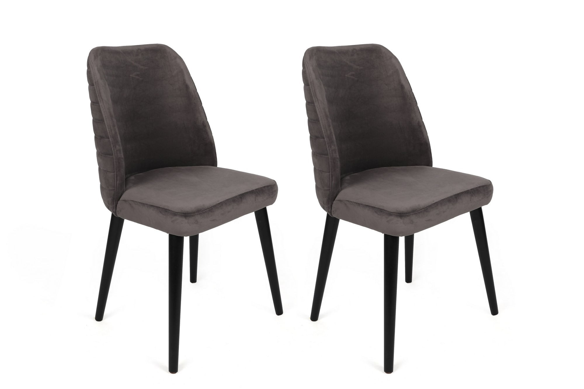 Set scaune (4 bucăți) Hanah Home, catifea, 50 x 49 x 90 cm, antracit/negru, 974NMB1608 — imaginea 3