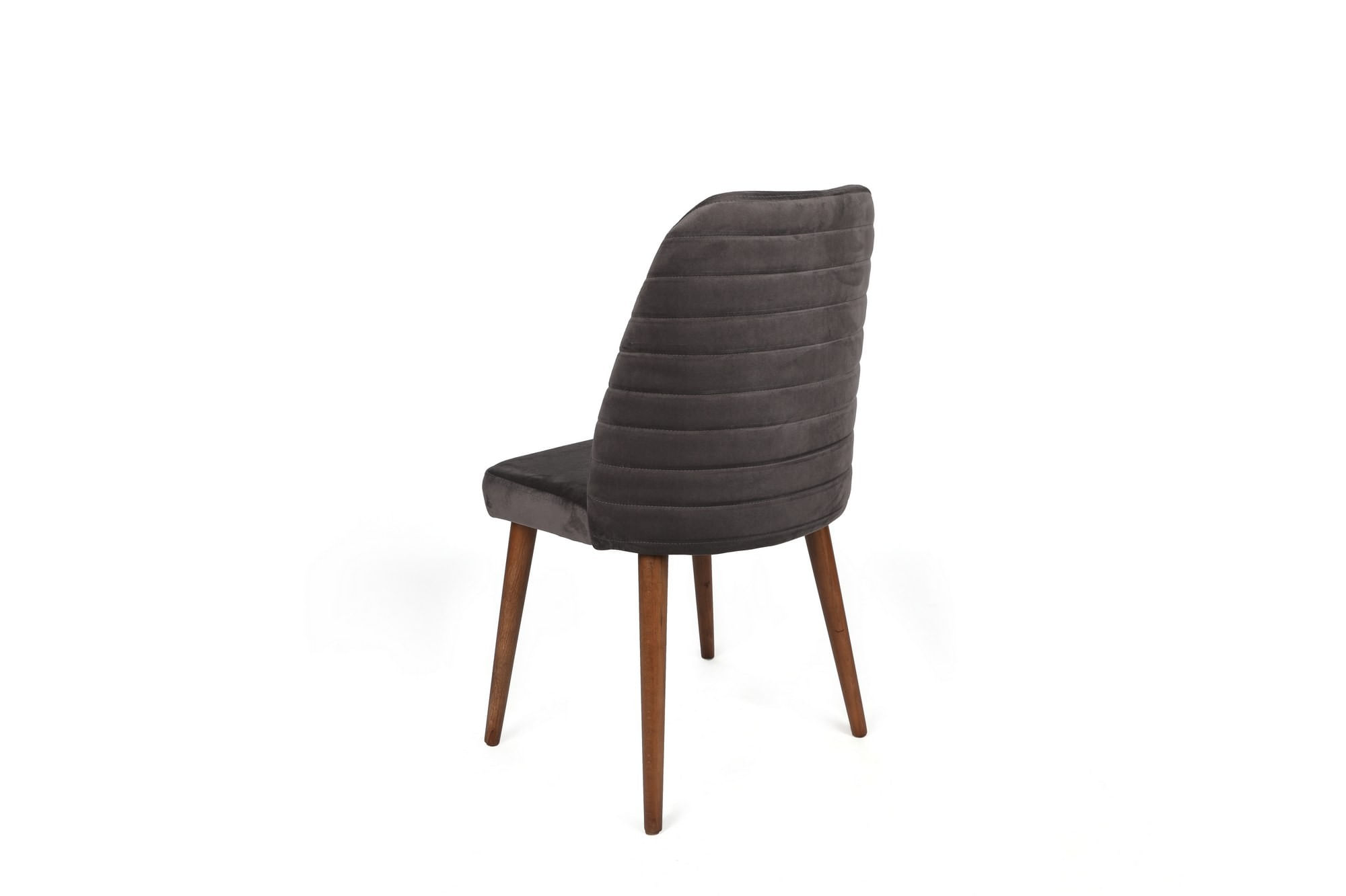 Set scaune (4 bucăți) Hanah Home, catifea, 50 x 49 x 90 cm, antracit/nuc, 974NMB1616 — imaginea 6