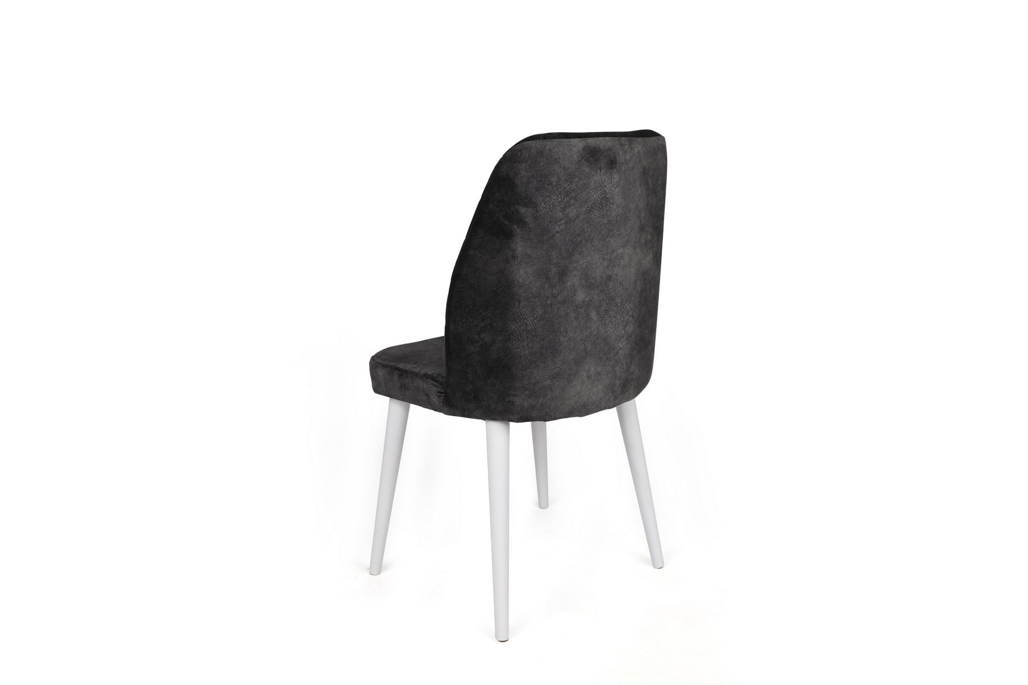Set scaune (4 bucăți) Hanah Home, catifea, 50 x 49 x 90 cm, antracit/alb, 974NMB1590 — imaginea 2