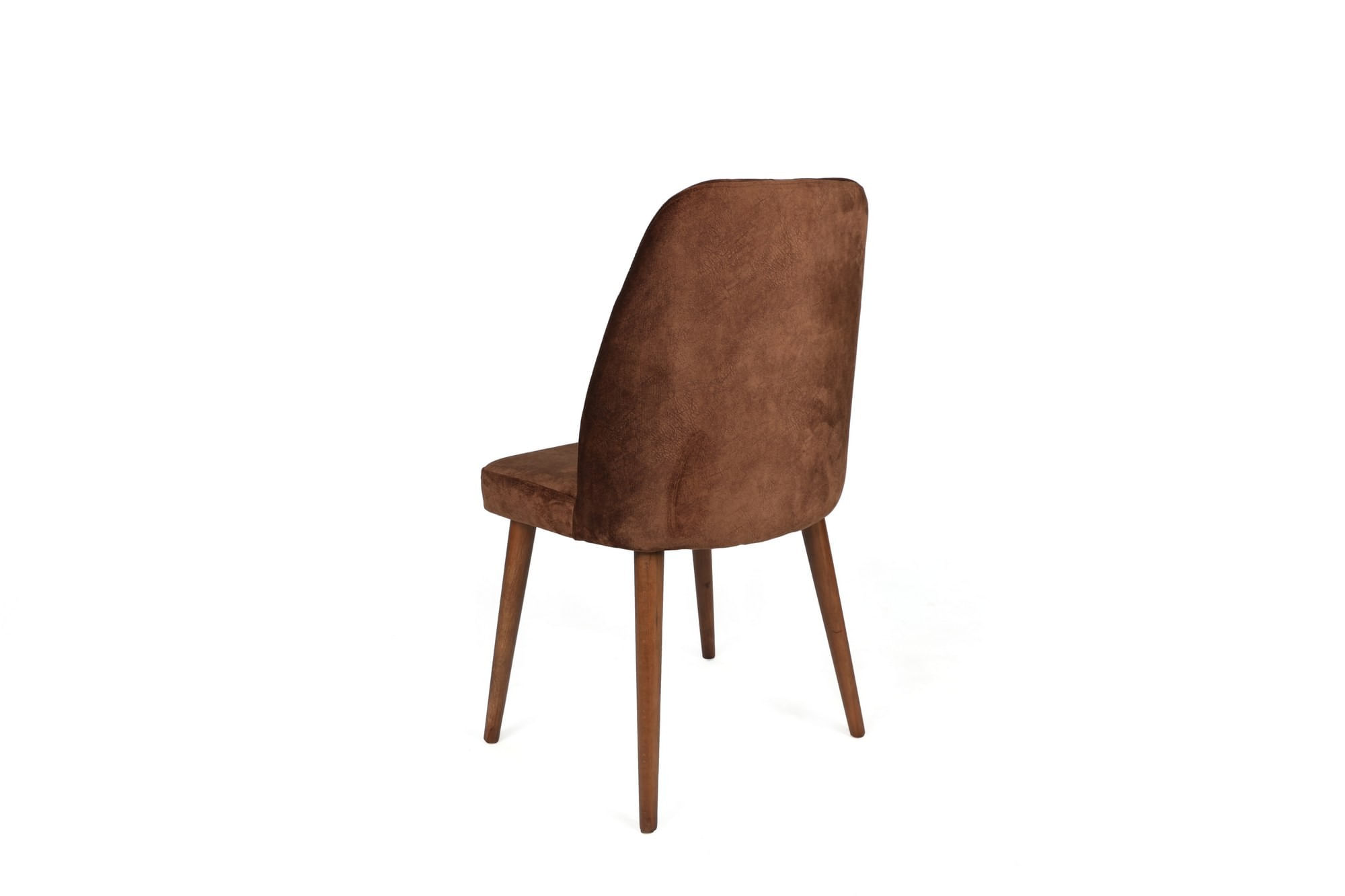 Set scaune (4 bucăți) Hanah Home, catifea, 50 x 49 x 90 cm, maro/nuc, 974NMB1564 — imaginea 3