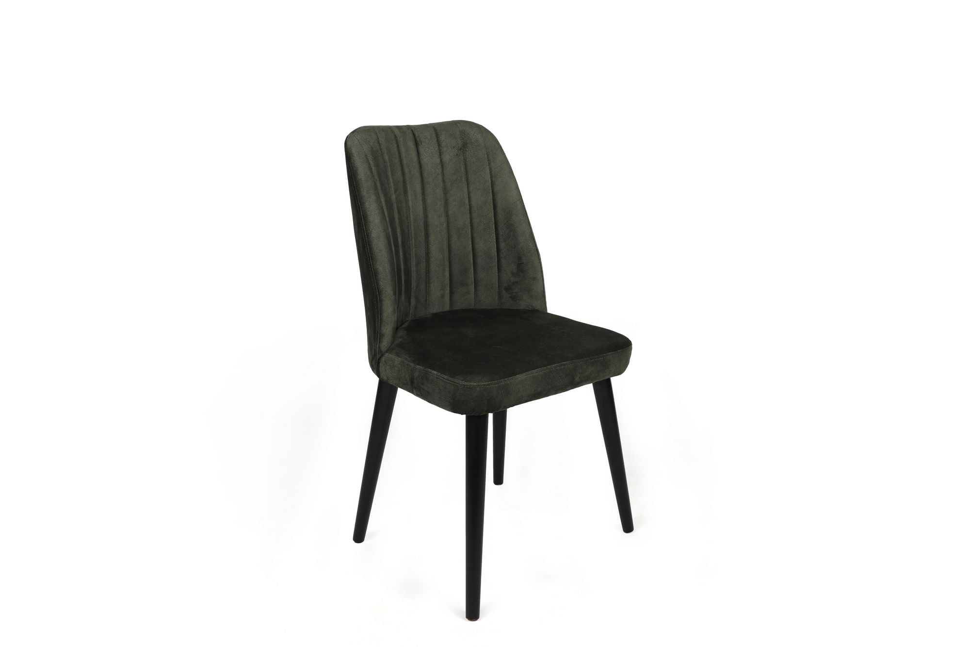 Set scaune (4 bucăți) Hanah Home, catifea, 50 x 49 x 90 cm, kaki/negru, 974NMB1554 — imaginea 3