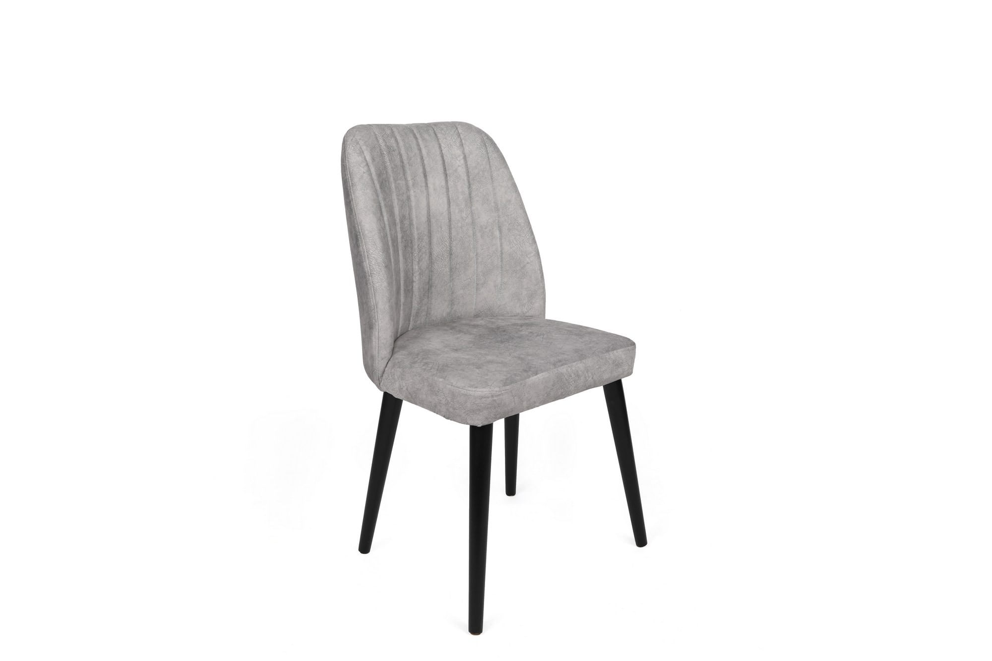 Set scaune (4 bucăți) Hanah Home, catifea, 50 x 49 x 90 cm, gri/negru, 974NMB1559 — imaginea 2