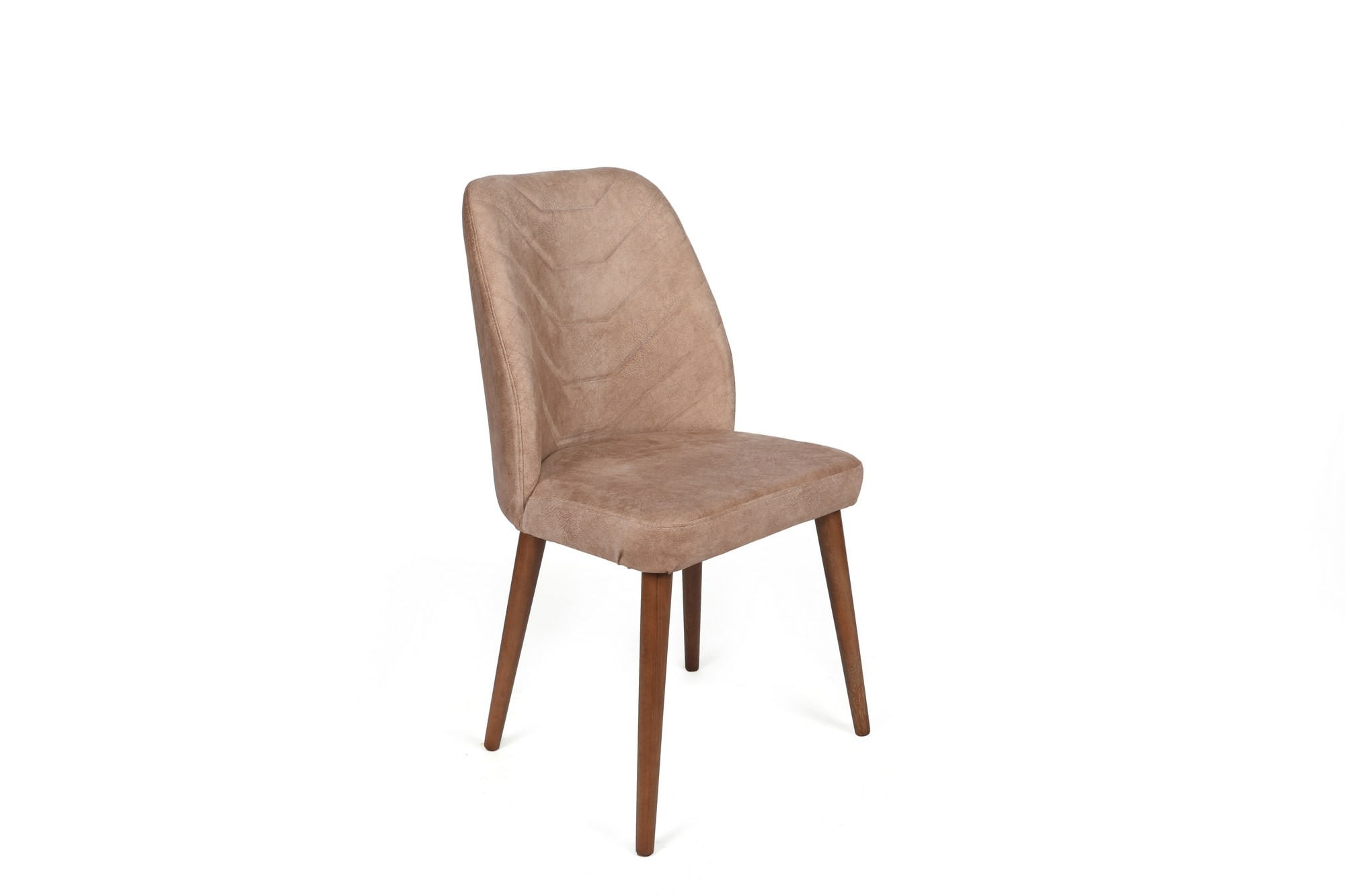 Set scaune (4 bucăți) Hanah Home, catifea, 50 x 49 x 90 cm, bej-cenușiu/nuc, 974NMB1582 — imaginea 3