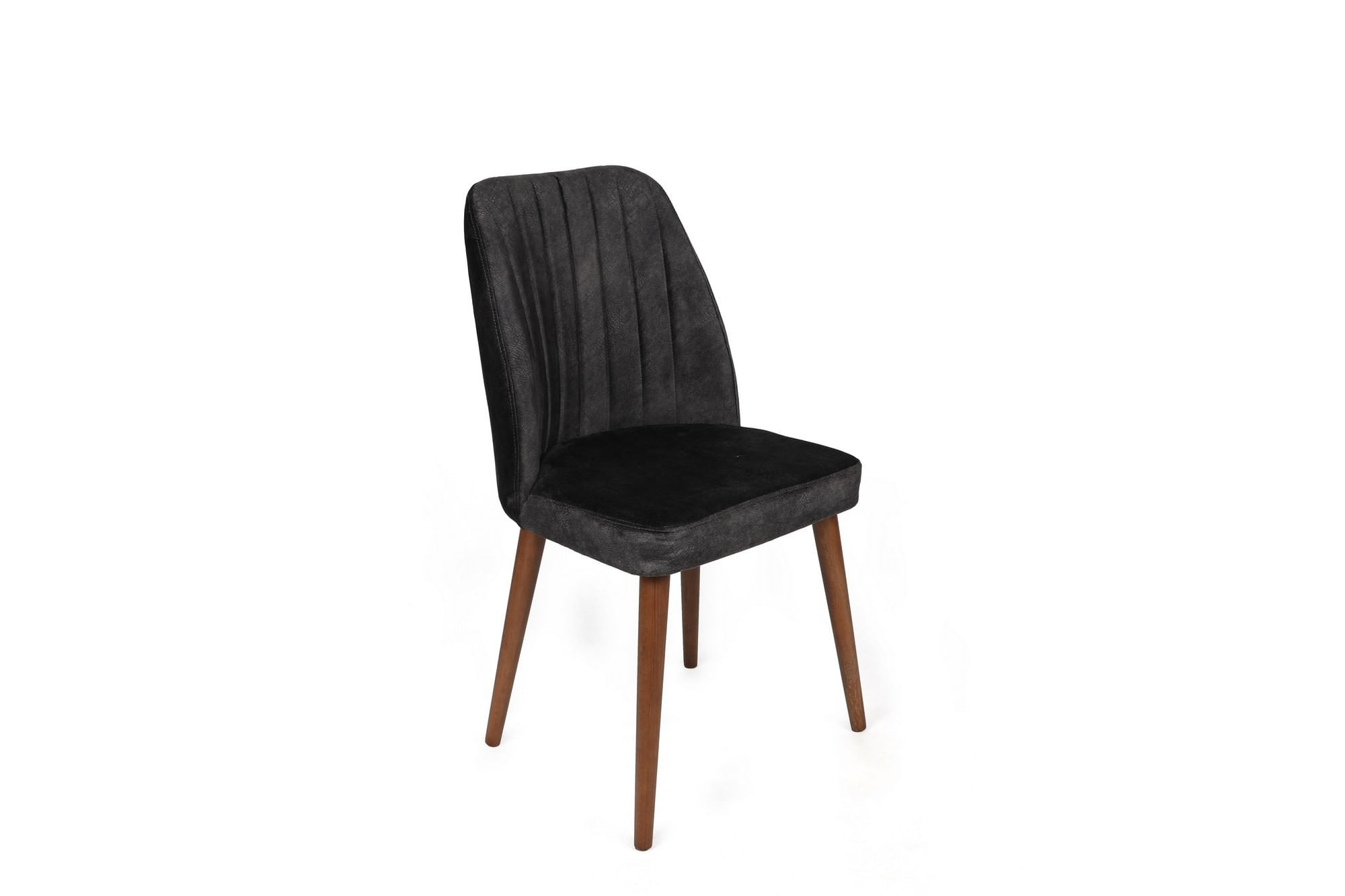 Set scaune (4 bucăți) Hanah Home, catifea, 50 x 49 x 90 cm, antracit/nuc, 974NMB1565 — imaginea 4