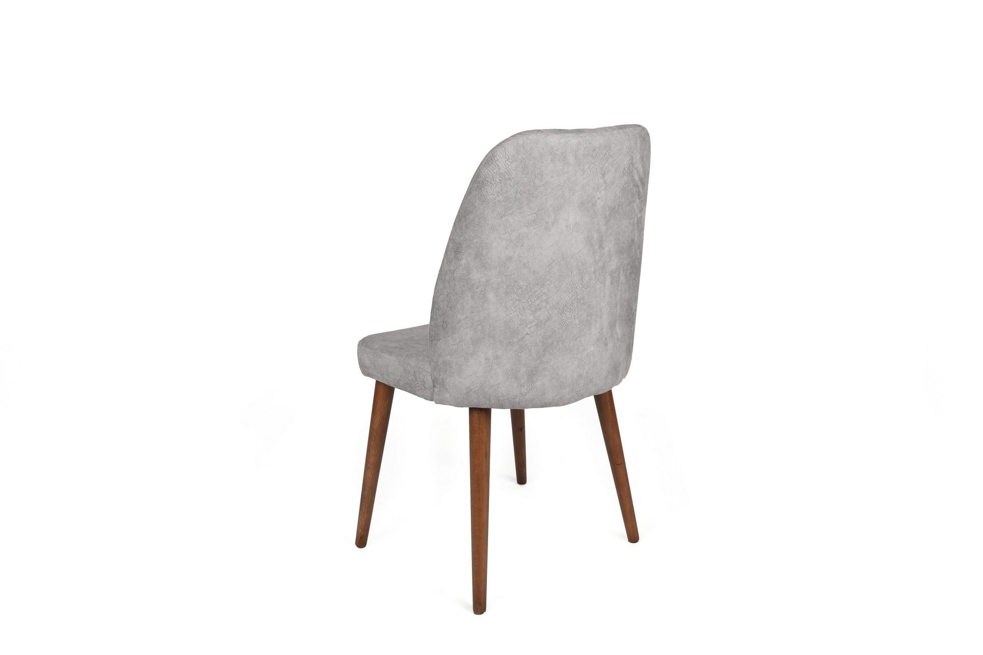 Set scaune (4 bucăți) Hanah Home, catifea, 50 x 49 x 90 cm, gri/nuc, 974NMB1566 — imaginea 2