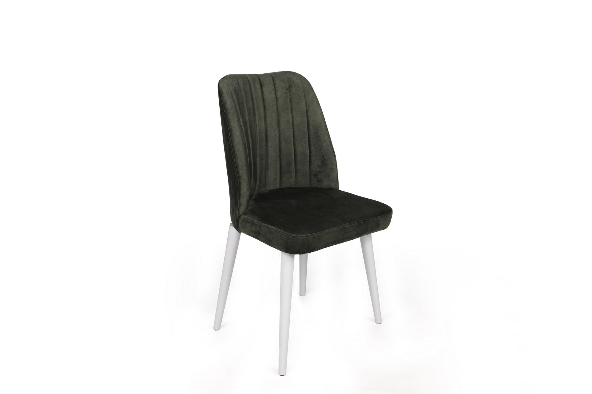 Set scaune (2 bucăți) Hanah Home, catifea, 50 x 49 x 90 cm, kaki/alb, 974NMB1644 — imaginea 4
