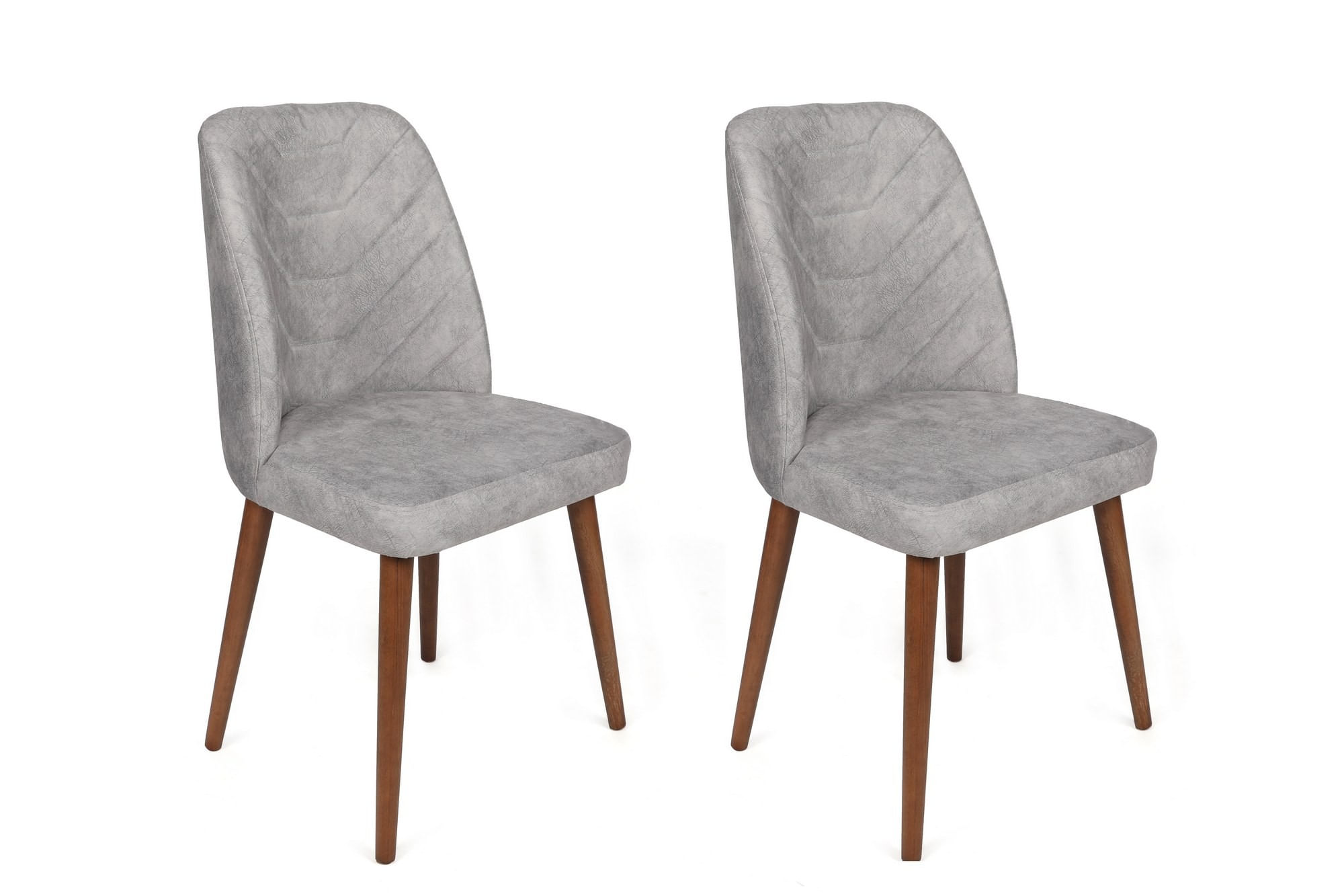 Set scaune (2 bucăți) Hanah Home, lemn, 50 x 49 x 90 cm, gri/nuc, 974NMB1659 — imaginea 2