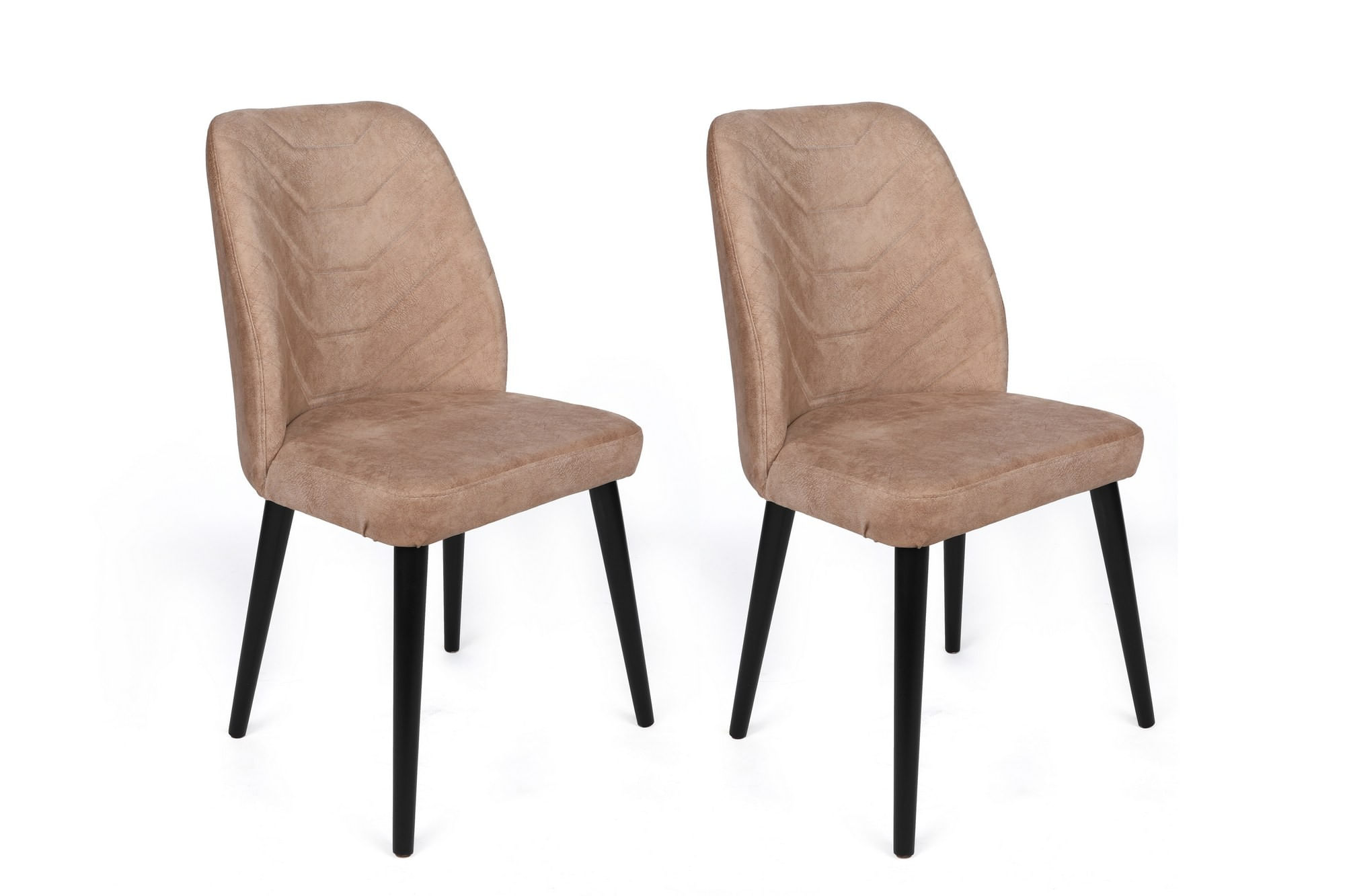 Set scaune (2 bucăți) Hanah Home, lemn, 50 x 49 x 90 cm, bej-cenușiu/negru, 974NMB1654 — imaginea 4