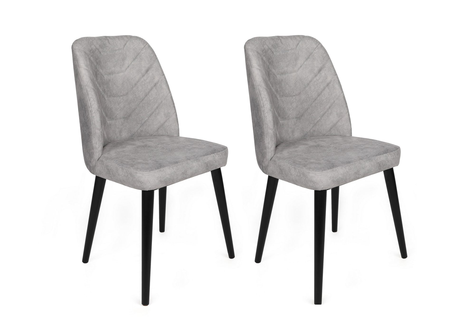 Set scaune (2 bucăți) Hanah Home, lemn, 50 x 49 x 90 cm, gri/negru, 974NMB1655 — imaginea 4
