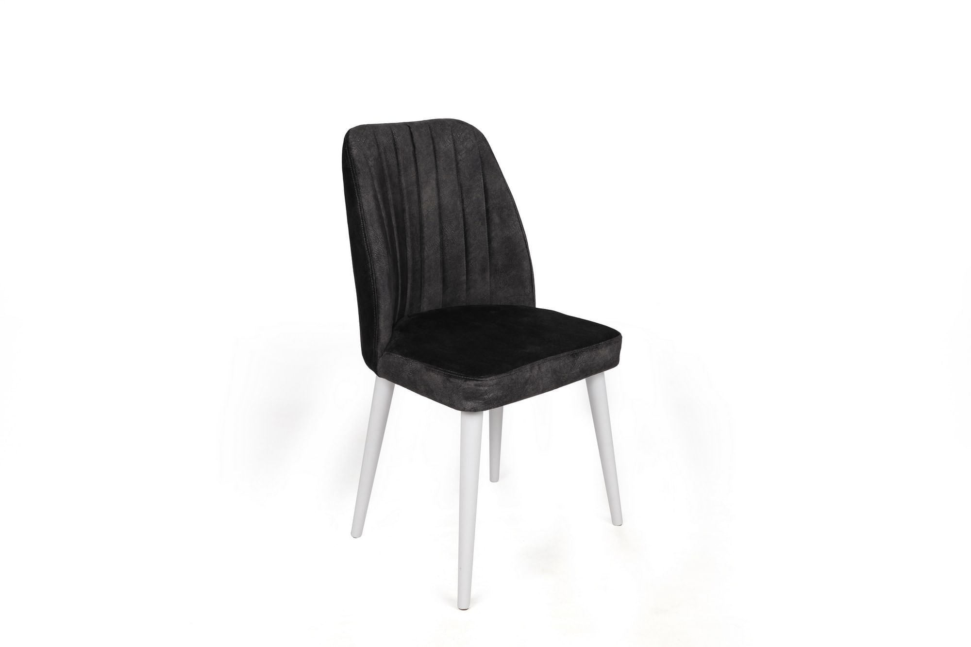 Set scaune (2 bucăți) Hanah Home, catifea, 50 x 49 x 90 cm, antracit/alb, 974NMB1649 — imaginea 3