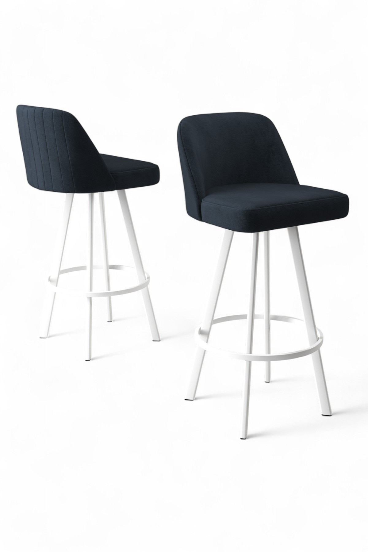 Set scaune bar (6 bucăți) Hanah Home, metal, 44 x 42 x 105 cm, antracit/alb, 240CHR1887 — imaginea 2