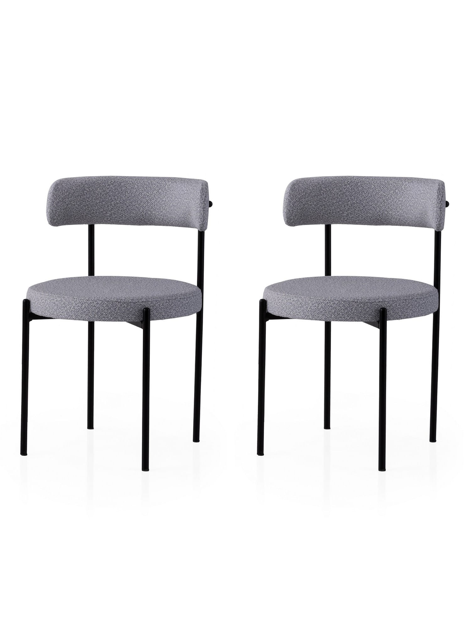 Set scaune (2 bucăți) Hanah Home, PAL melaminat, 48.5 x 50.5 x 75.5 cm, negru/închis gri, 974NMB1896 — imaginea 4