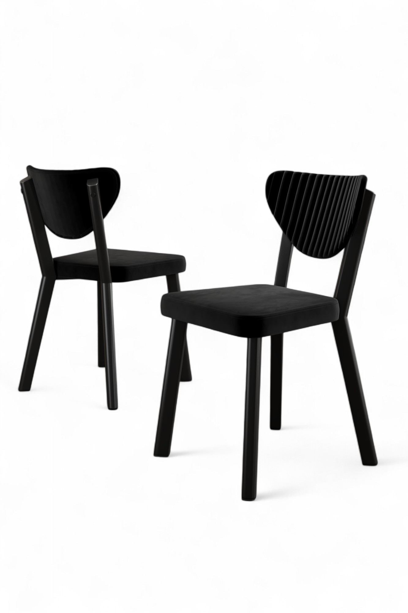 Set scaune (4 bucăți) Hanah Home, placaj, 45 x 46 x 86 cm, negru, 240CHR1774 — imaginea 3