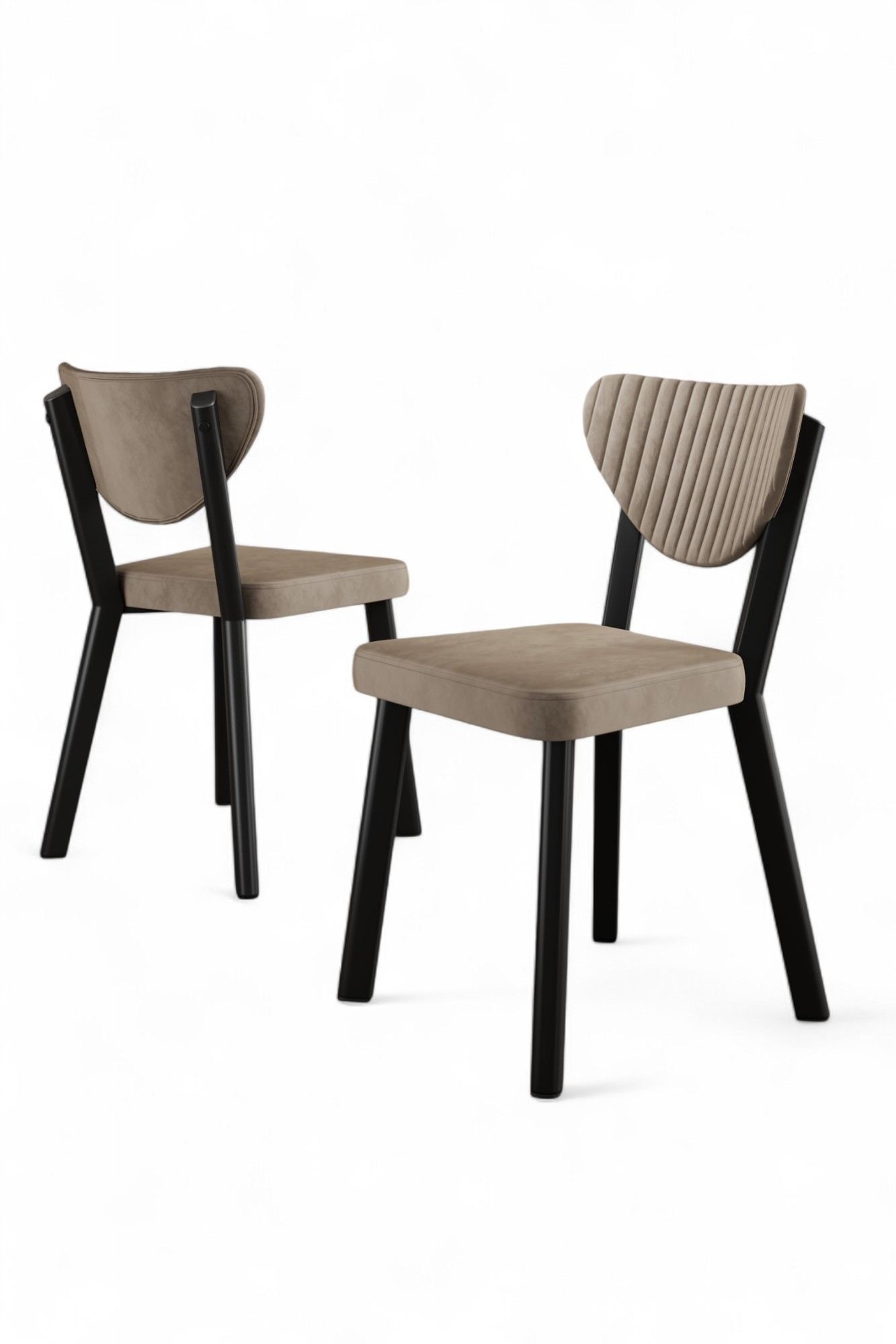 Set scaune (4 bucăți) Hanah Home, placaj, 45 x 46 x 86 cm, cappuccino/negru, 240CHR1776 — imaginea 3