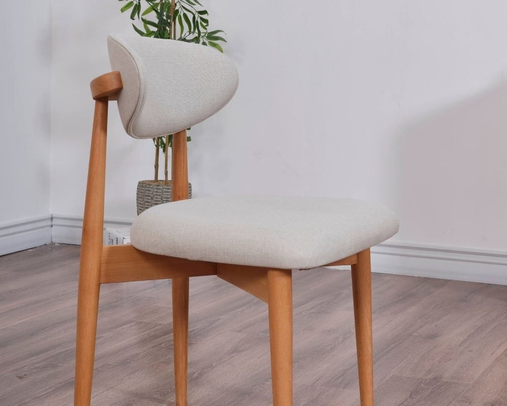 Set scaune (2 bucăți) Hanah Home, 100% poliester și in, 44 x 50 x 81 cm, stejar/bej, 998VOW1203 — imaginea 2